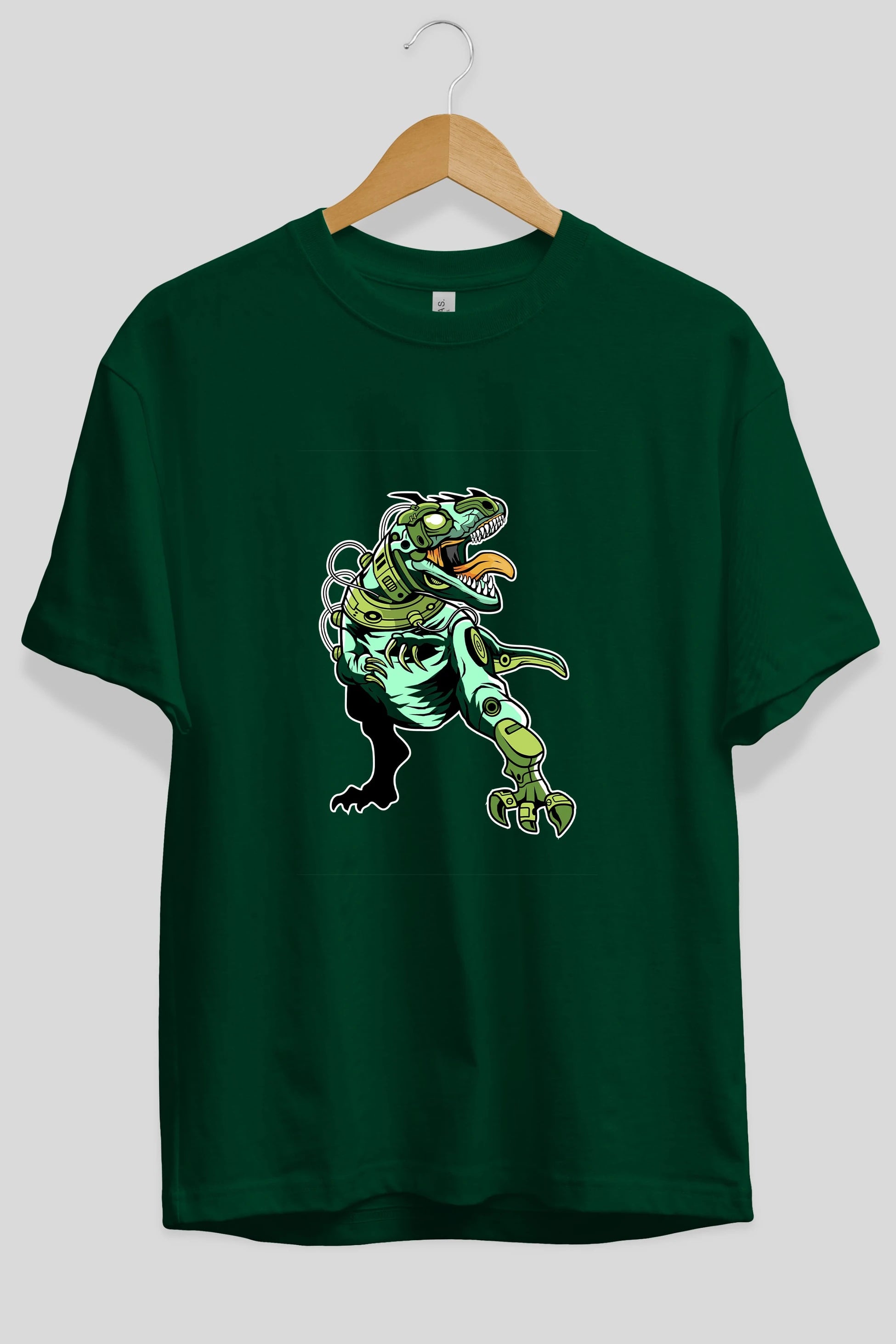 Trex Robot Ön Baskılı Oversize t-shirt Erkek Kadın Unisex %100 Pamuk tişort