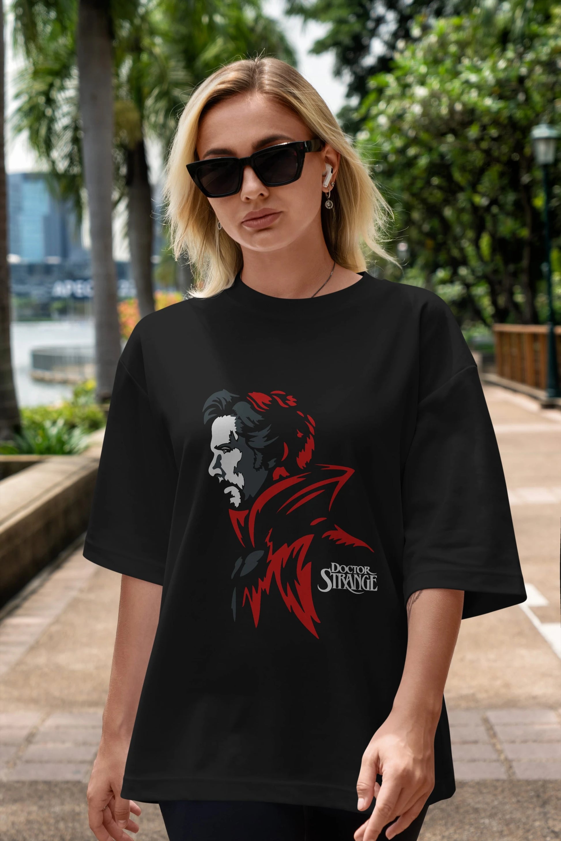 Doctor Strange (2) Ön Baskılı Oversize t-shirt Erkek Kadın Unisex %100 Pamuk Bisiklet Yaka tişort
