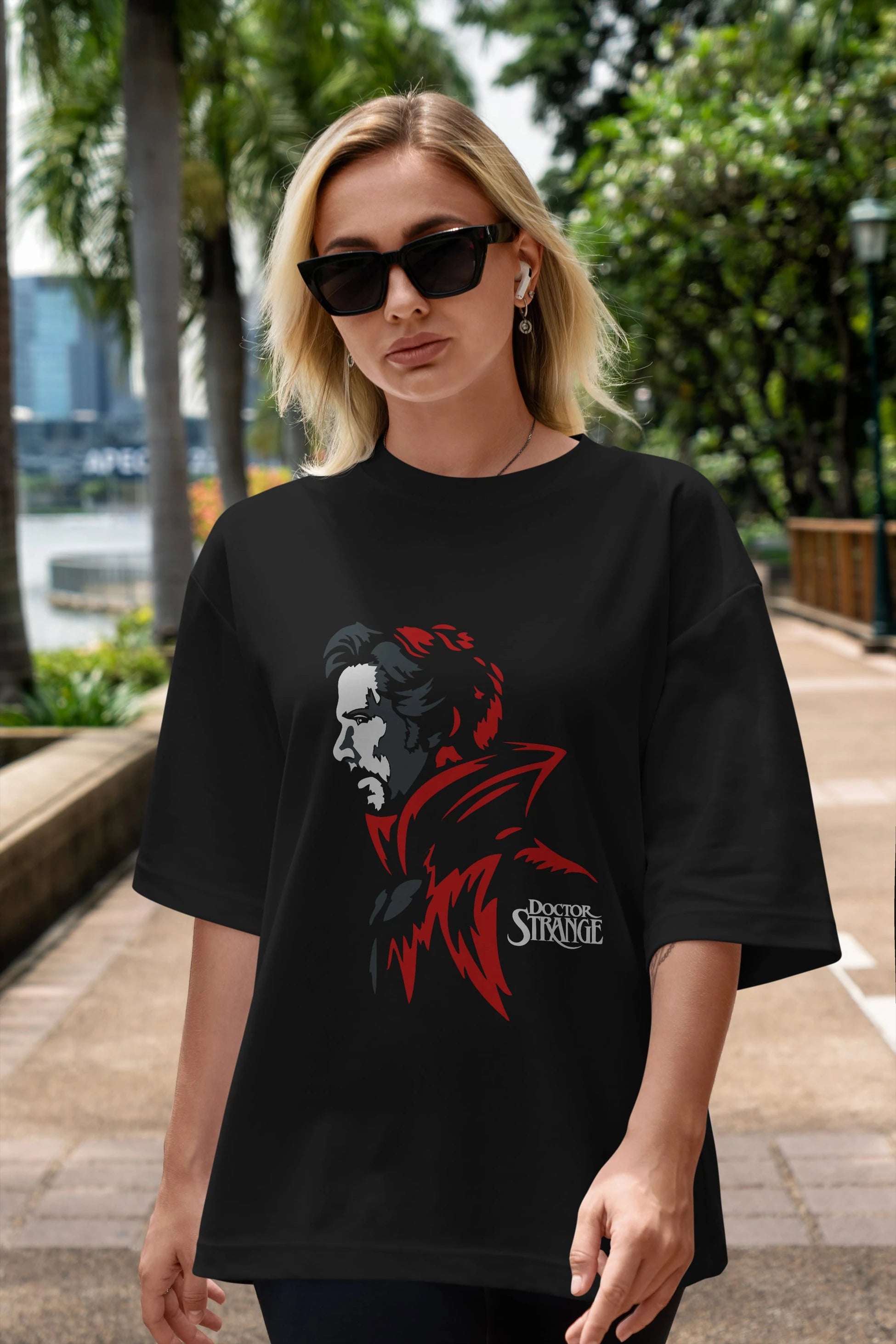 Doctor Strange (2) Ön Baskılı Oversize t-shirt Erkek Kadın Unisex %100 Pamuk Bisiklet Yaka tişort