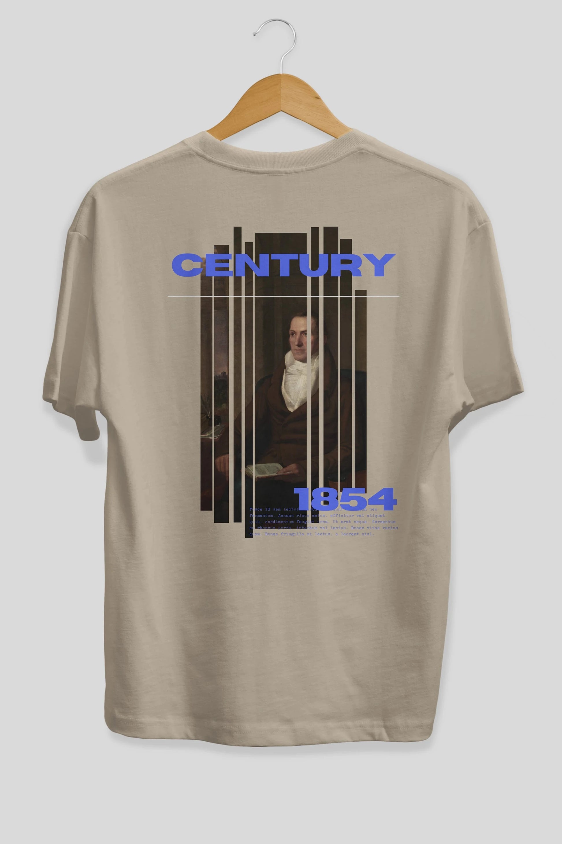 Century 1854 Yazılı Arka Baskılı Oversize t-shirt Erkek Kadın Unisex