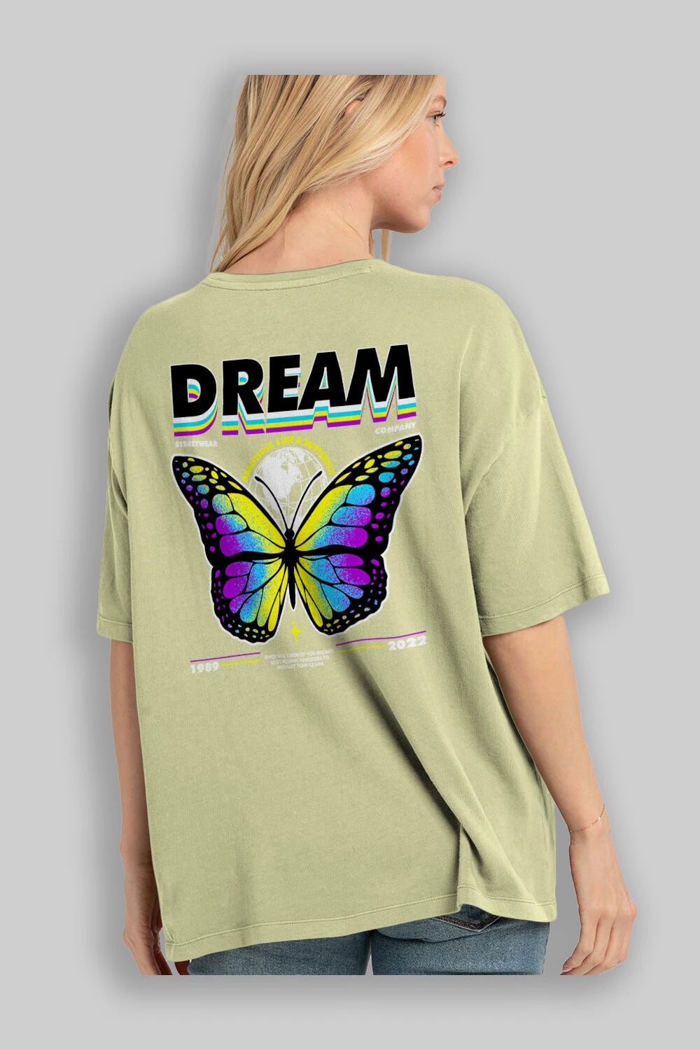 Dream Company Arka Baskılı Oversize t-shirt Erkek Kadın Unisex