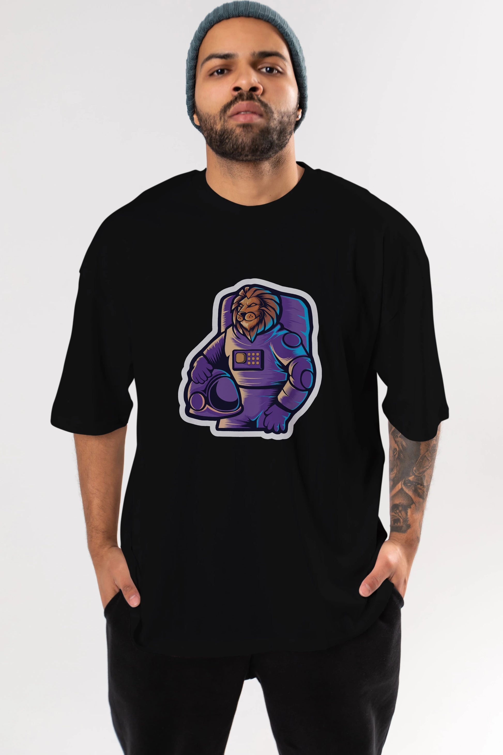 Astroking Sticker Ön Baskılı Oversize t-shirt Erkek Kadın Unisex