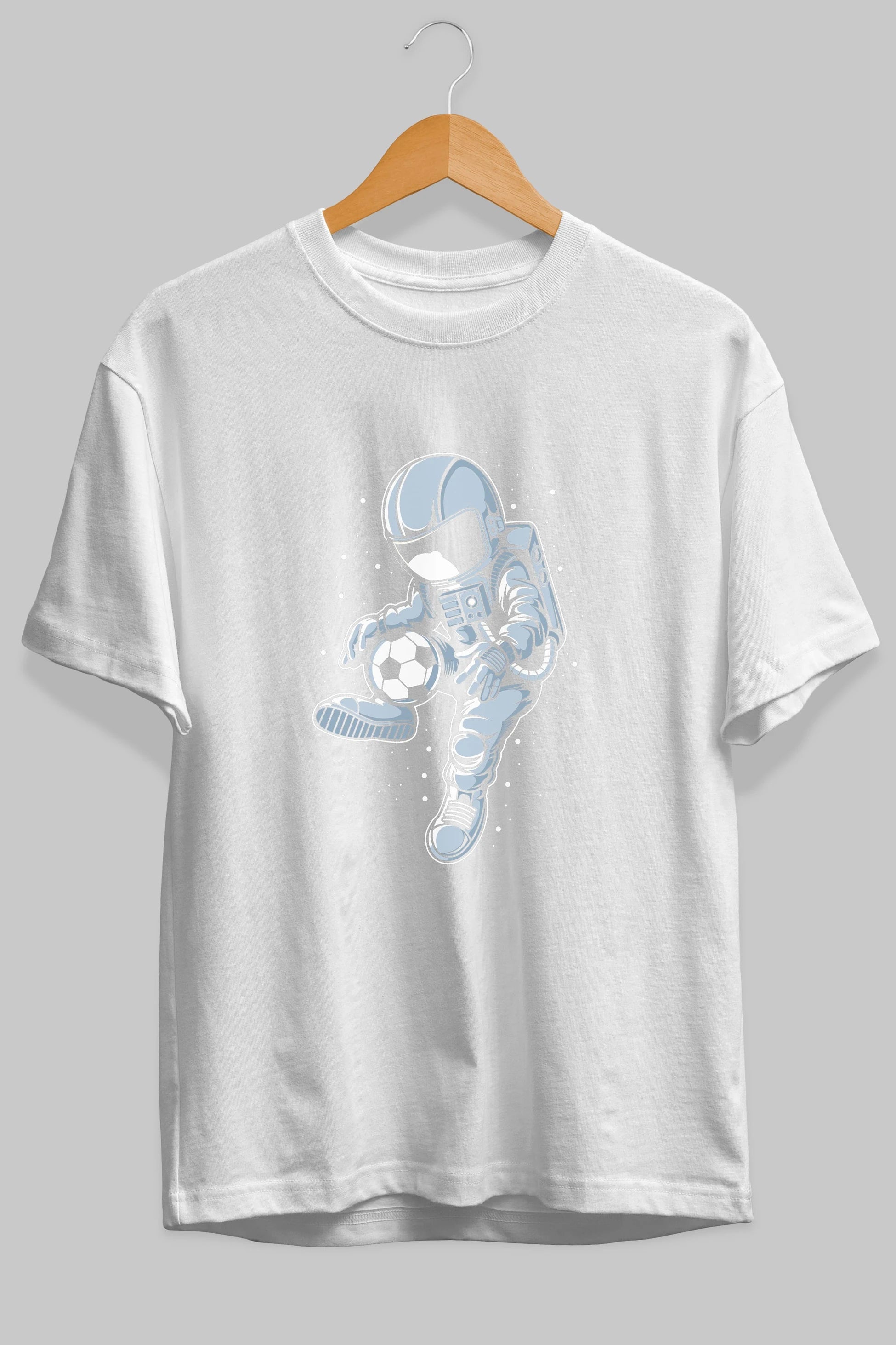 Astronaut Soccer Player Ön Baskılı Oversize t-shirt Erkek Kadın Unisex
