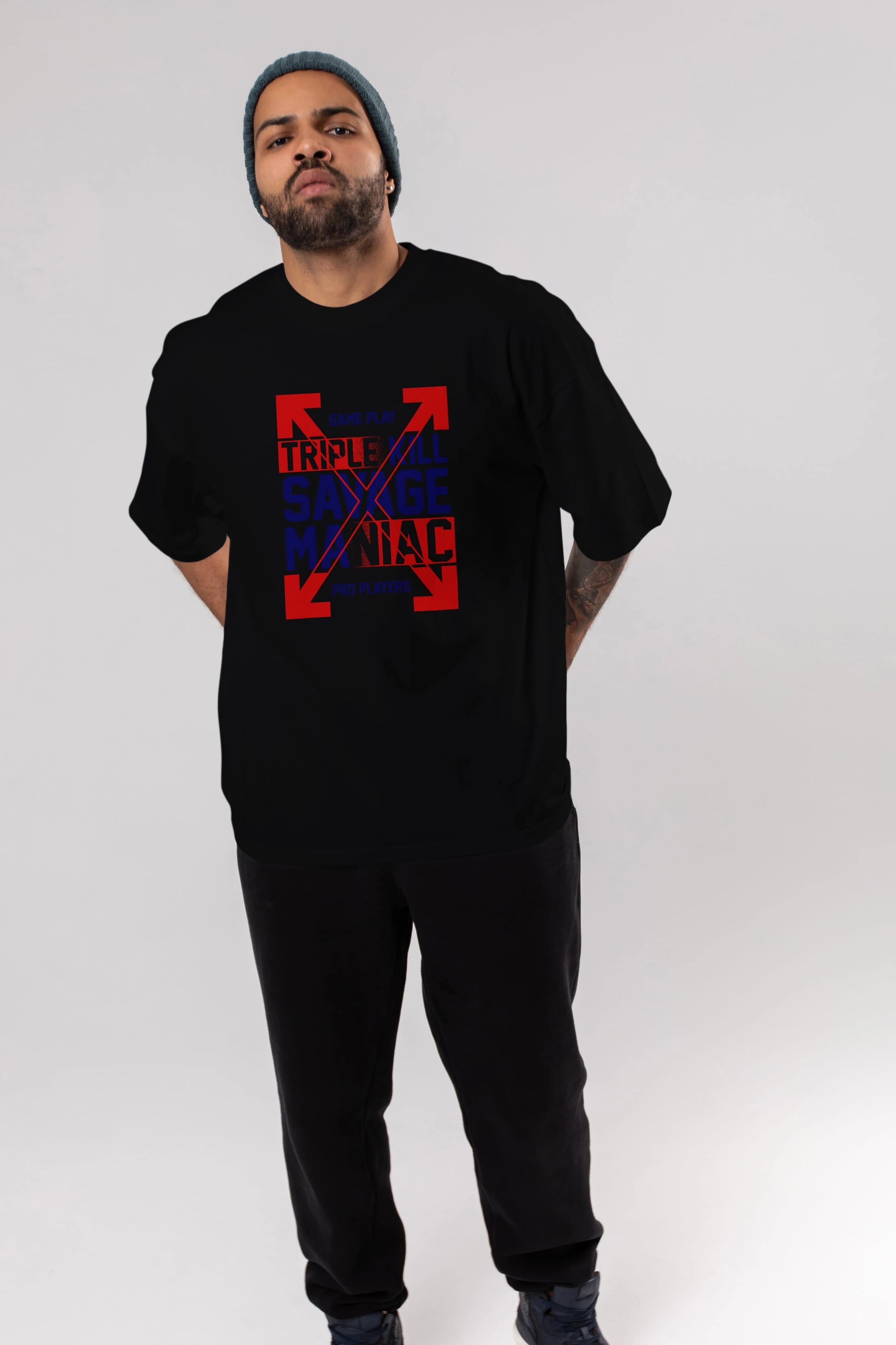 Kill Savage Ön Baskılı Oversize t-shirt Erkek Kadın Unisex