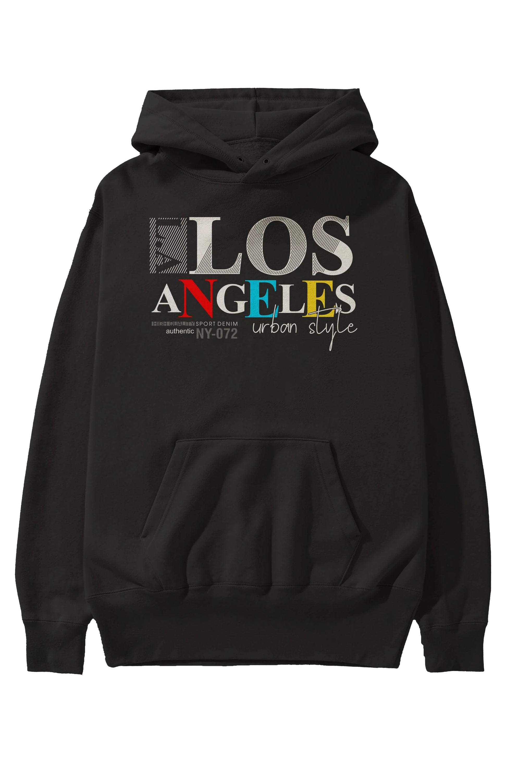 Los Angeles Style Ön Baskılı Oversize Hoodie Kapüşonlu Sweatshirt Erkek Kadın Unisex