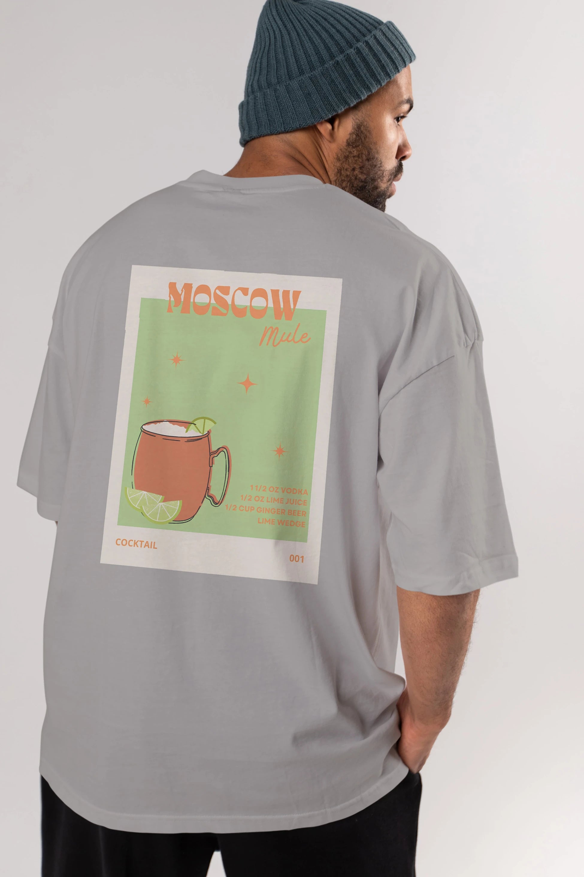 Moscow Mule 2 Arka Baskılı Oversize t-shirt Erkek Kadın Unisex %100 Pamuk Bisiklet Yaka tişort
