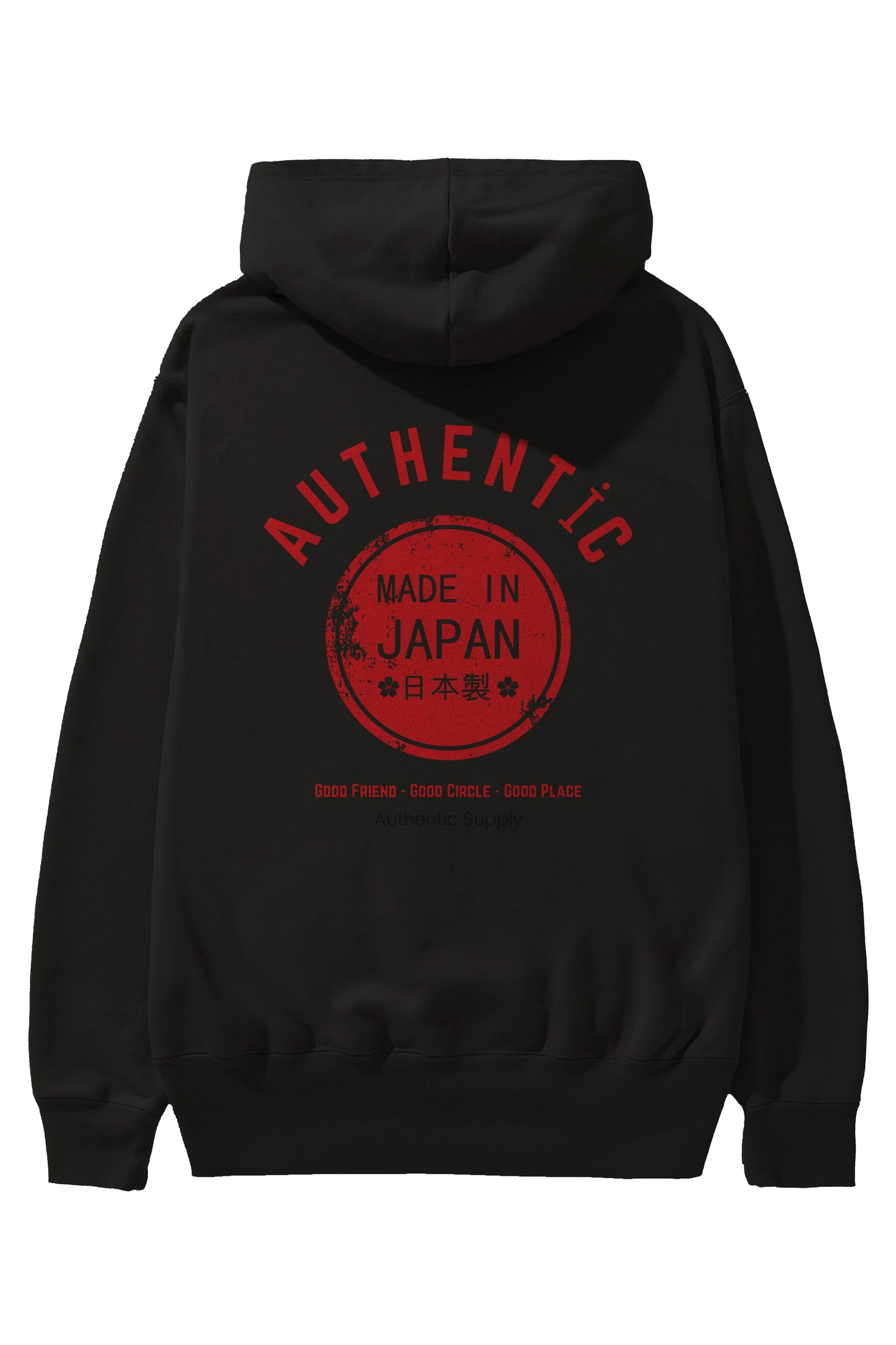 Authentic Japan Style Arka Baskılı Oversize Hoodie Kapüşonlu Sweatshirt Erkek Kadın Unisex