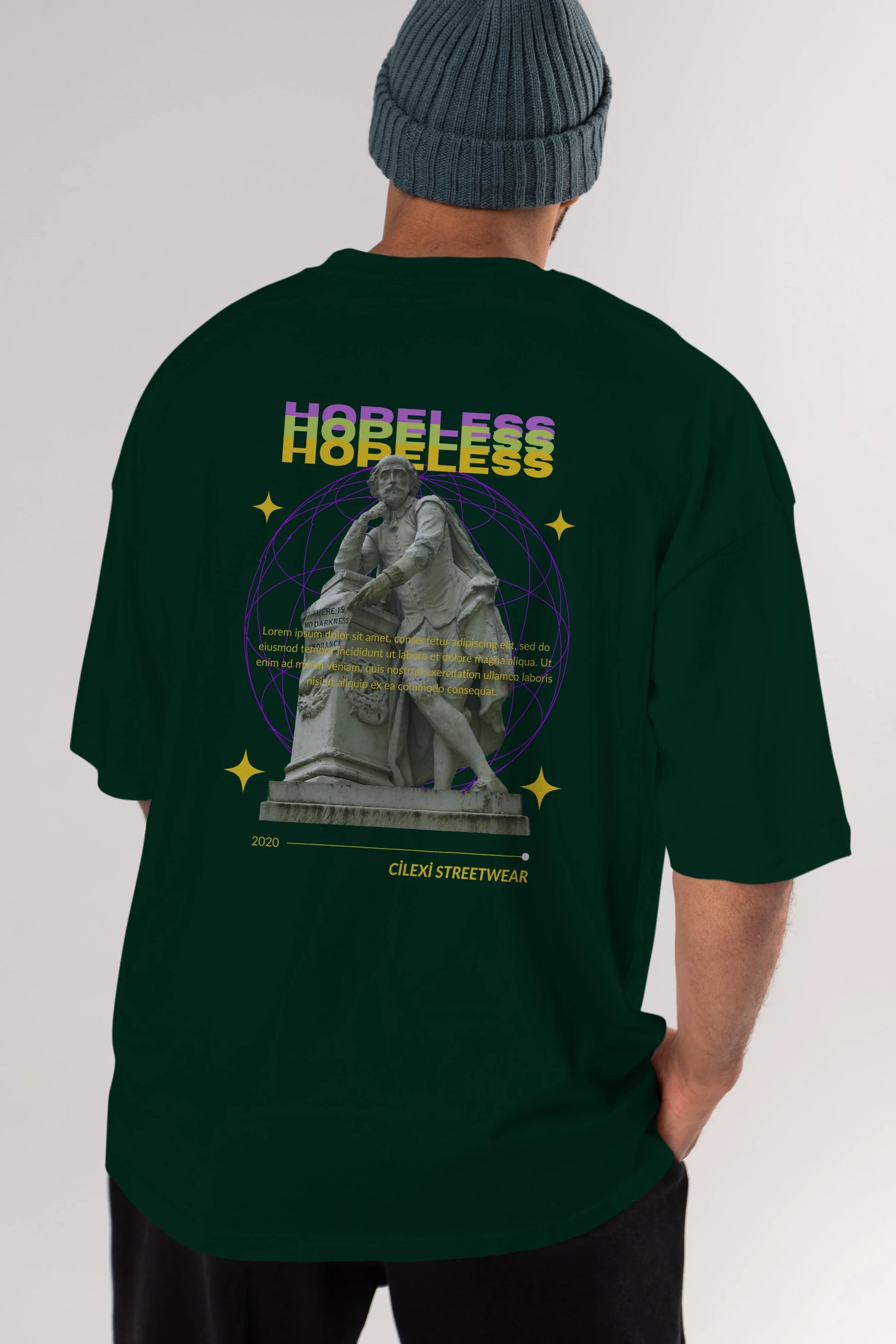 Hopeless Arka Baskılı Oversize t-shirt Erkek Kadın Unisex