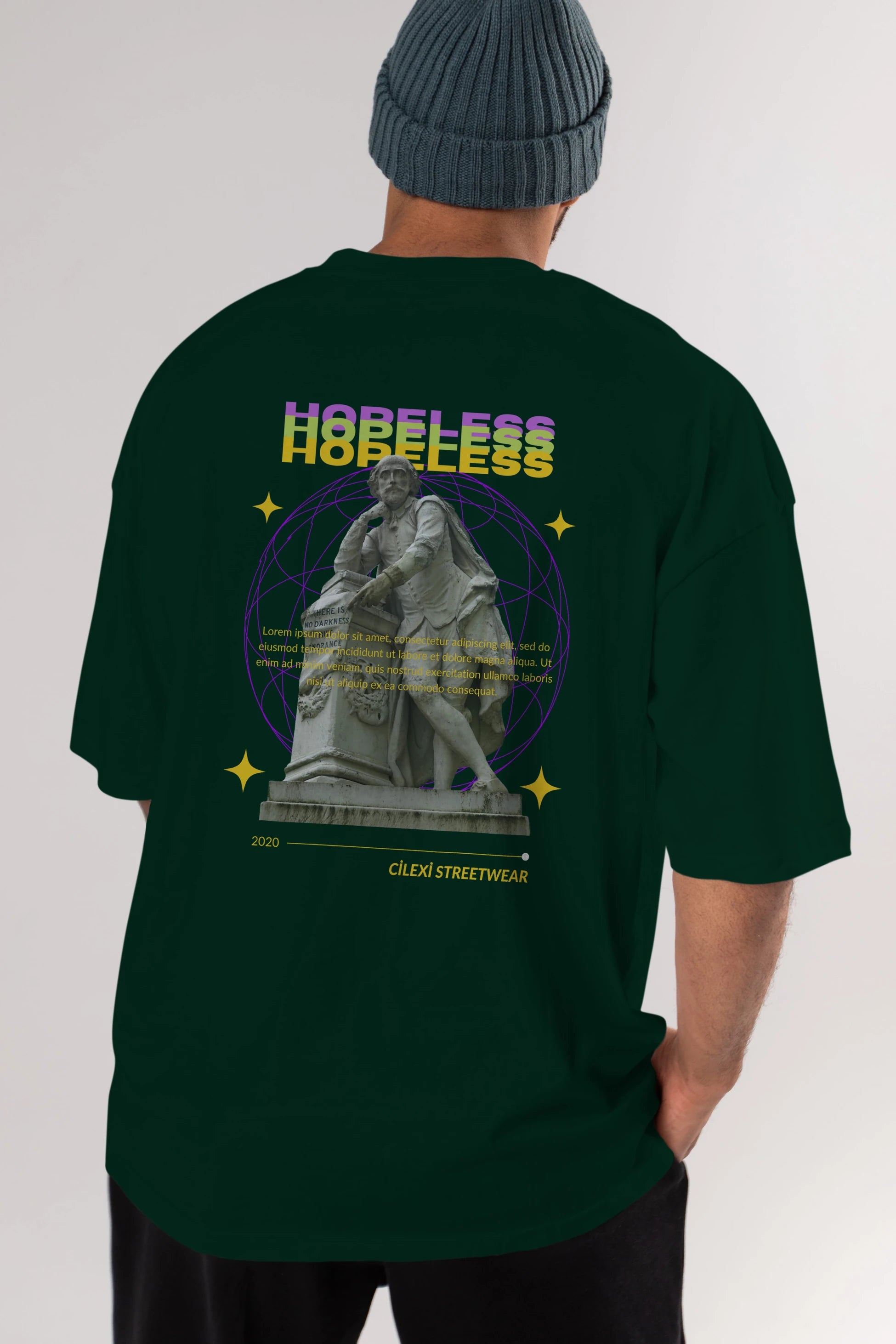 Hopeless Arka Baskılı Oversize t-shirt Erkek Kadın Unisex