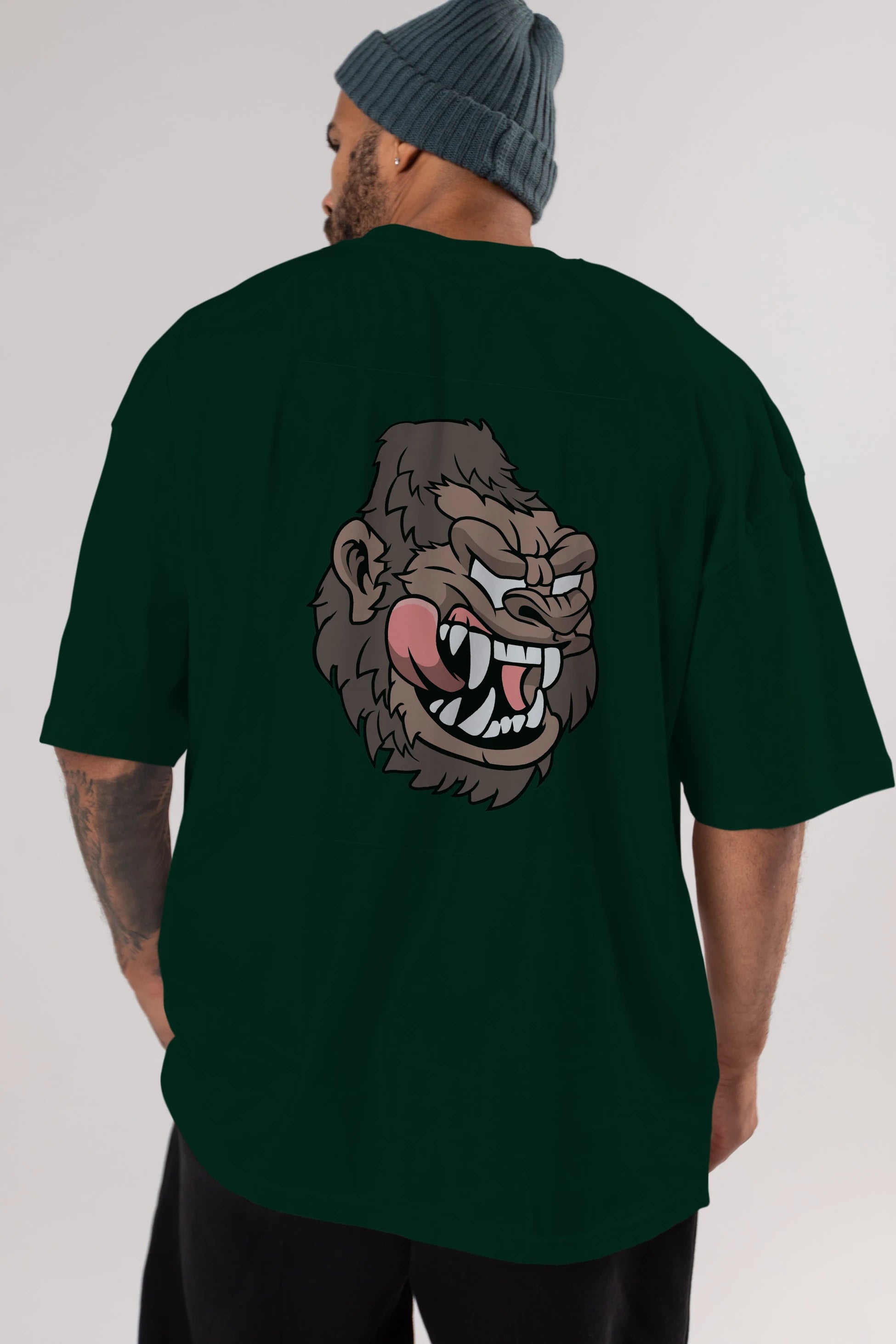 Big Gorilla Arka Baskılı Oversize t-shirt Erkek Kadın Unisex %100 Pamuk tişort