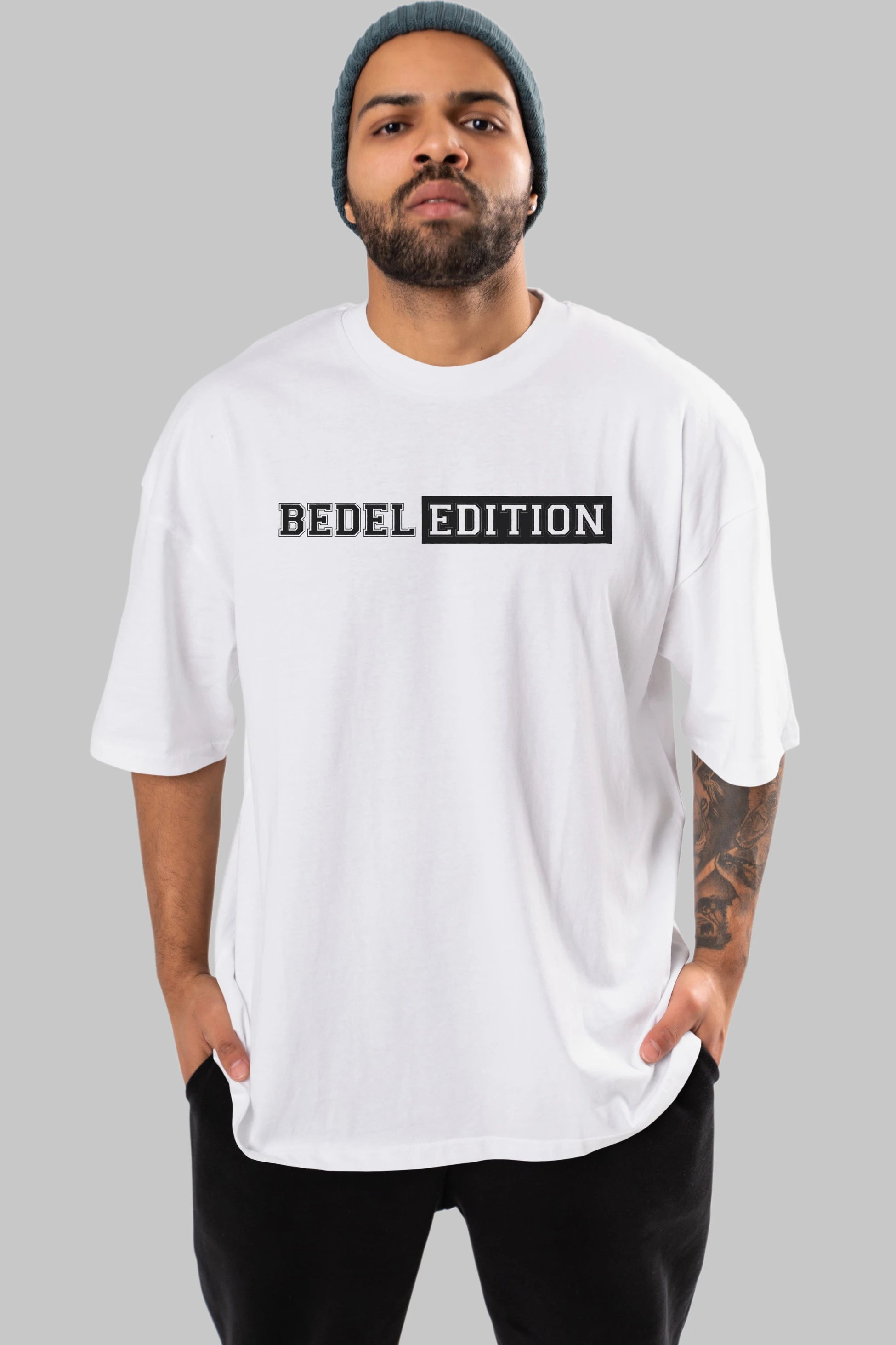 Bedel Edition Ön Baskılı Oversize t-shirt %100 pamuk Erkek Kadın Unisex