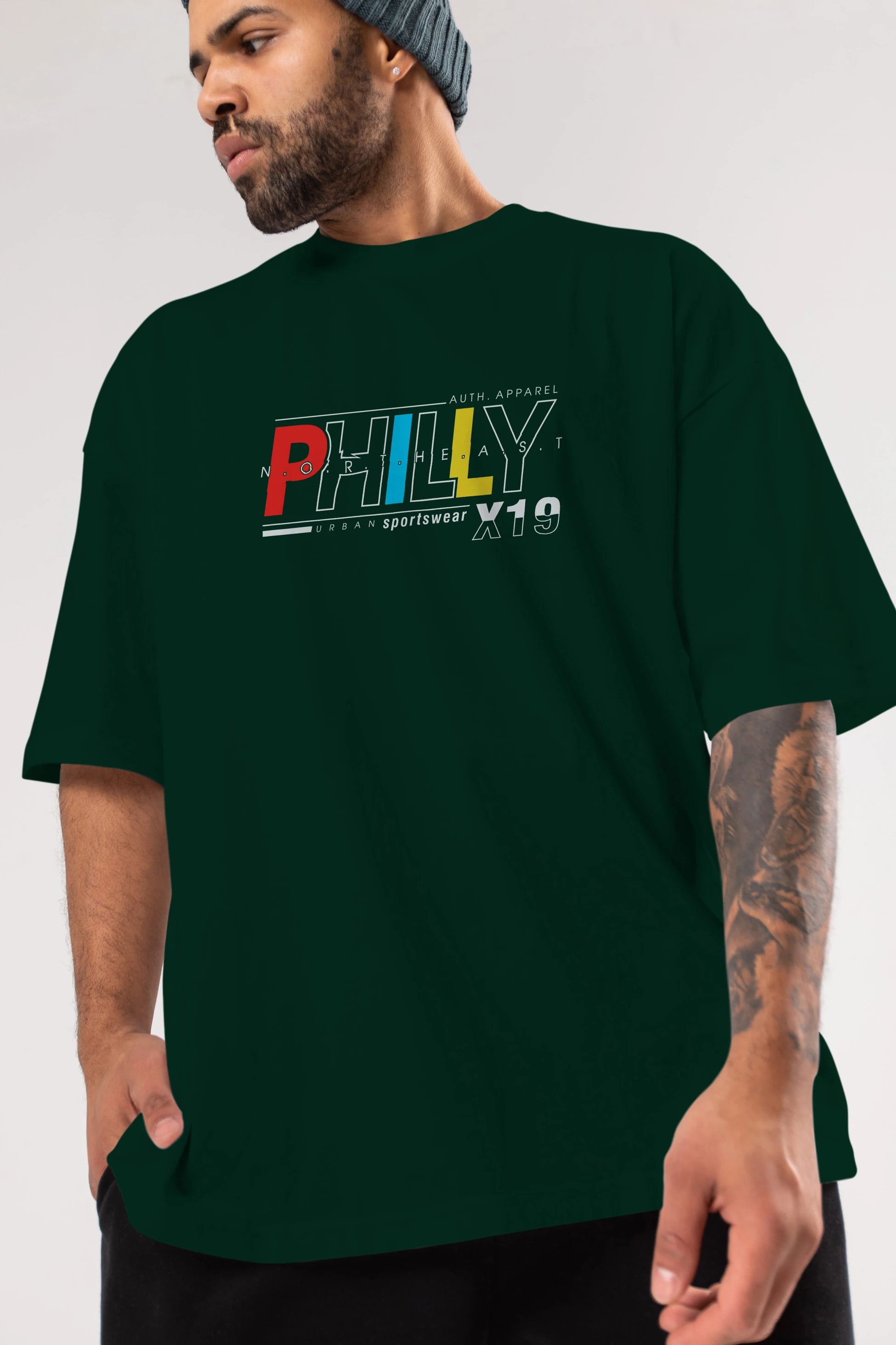 Philly Ön Baskılı Oversize t-shirt Erkek Kadın Unisex