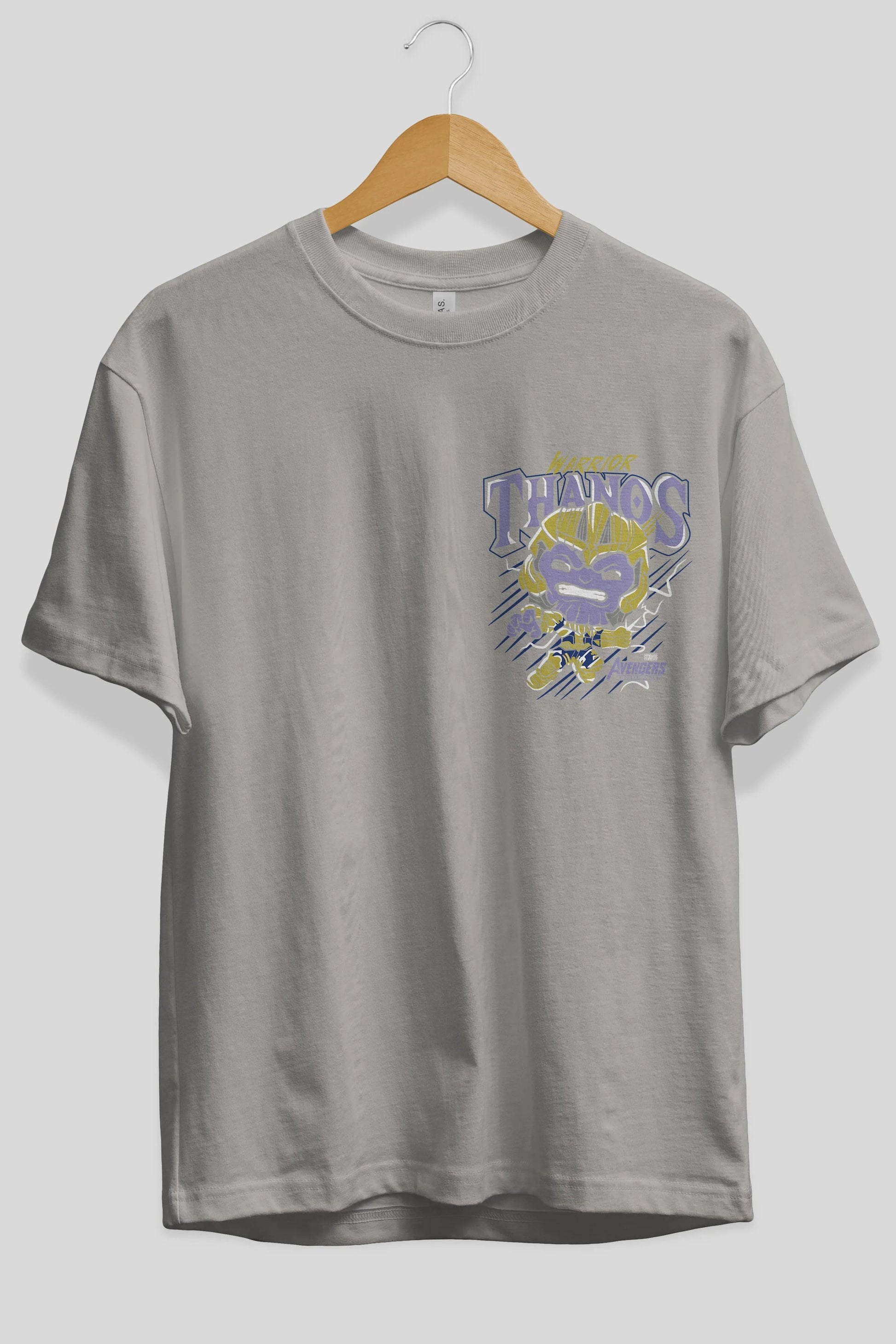 Thanos (2) Ön Sol Baskılı Oversize t-shirt Erkek Kadın Unisex %100 Pamuk Bisiklet Yaka tişort