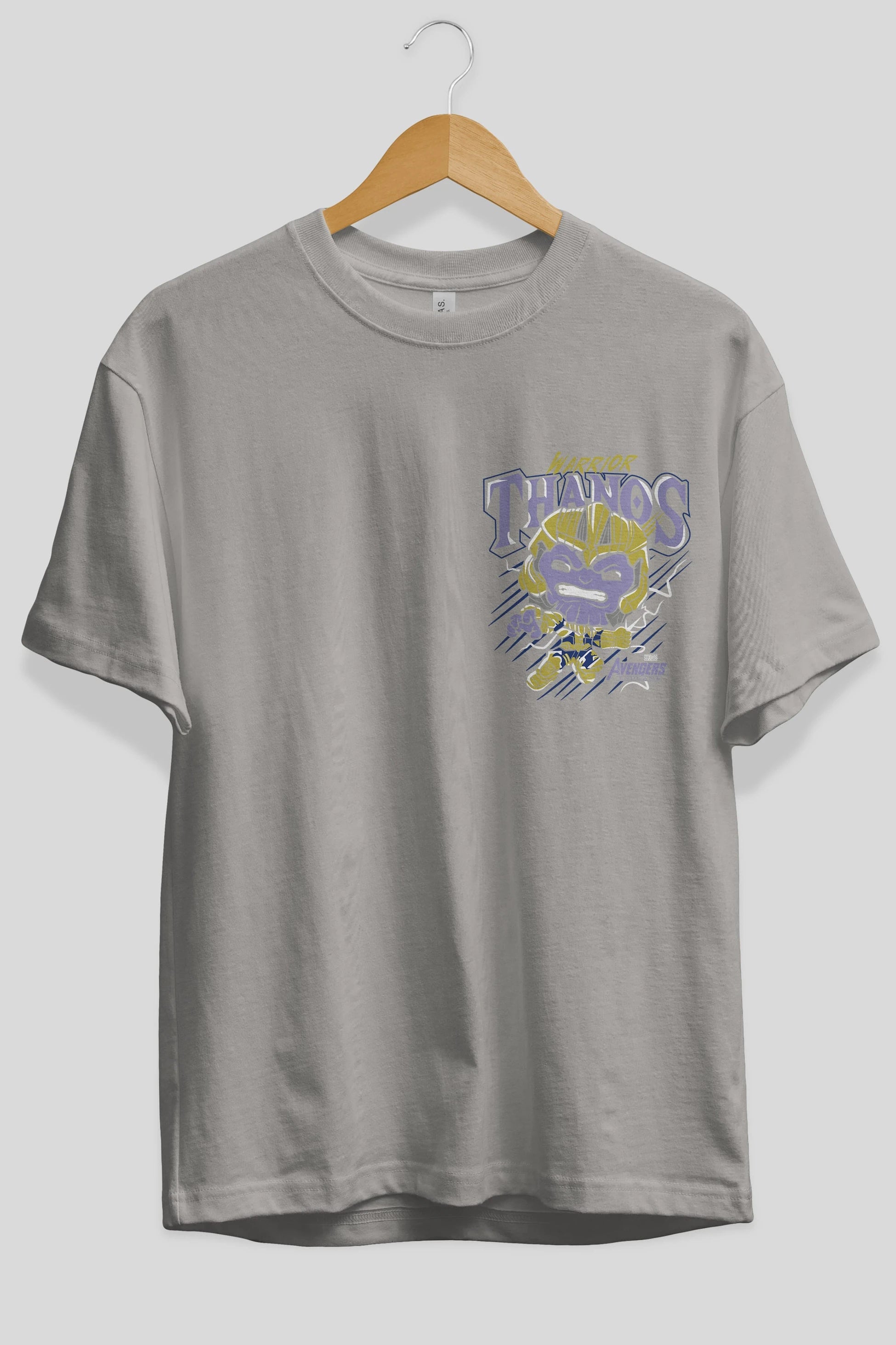 Thanos (2) Ön Sol Baskılı Oversize t-shirt Erkek Kadın Unisex %100 Pamuk Bisiklet Yaka tişort