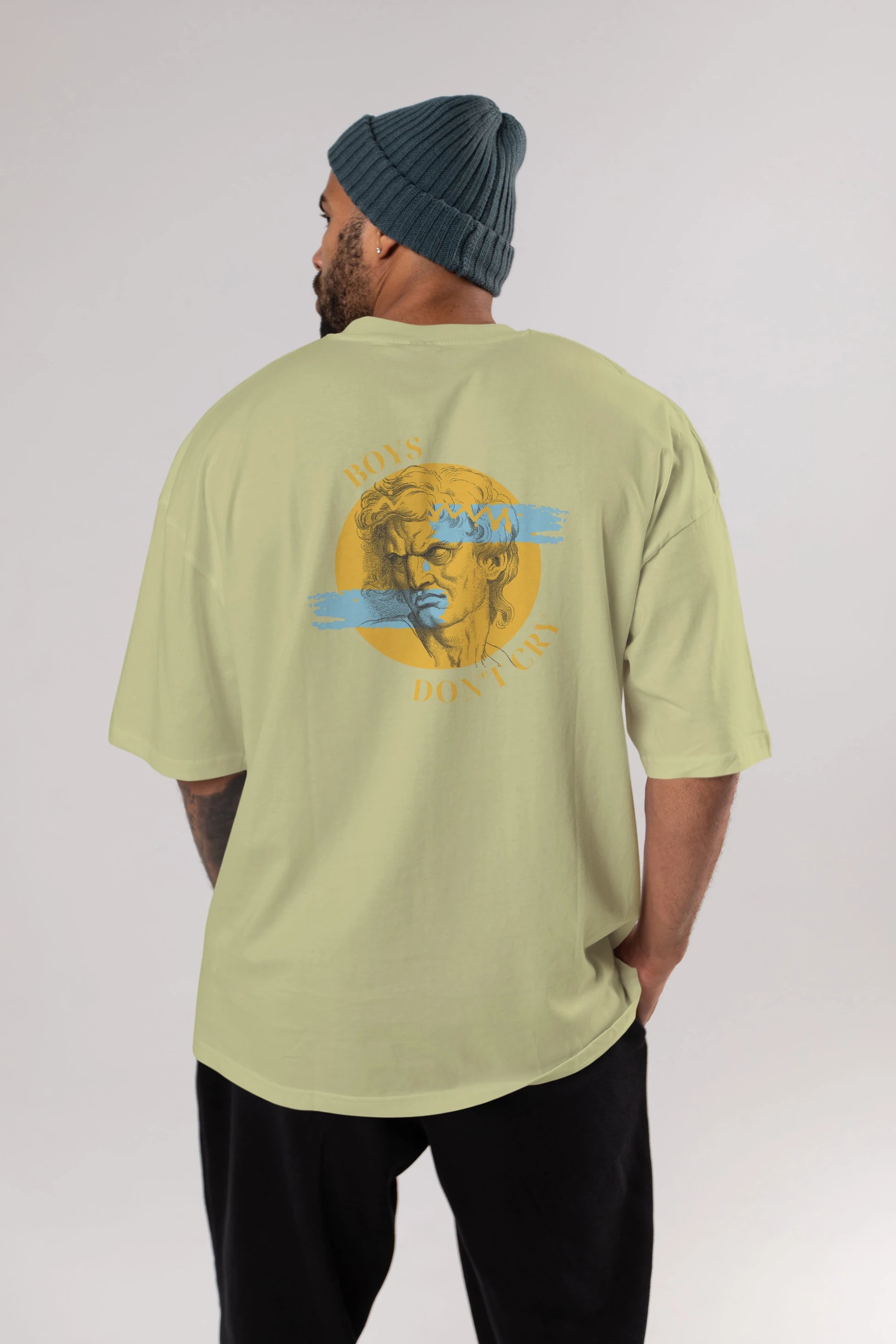 Boys Don't Cry Yazılı Arka Baskılı Oversize t-shirt Erkek Kadın Unisex