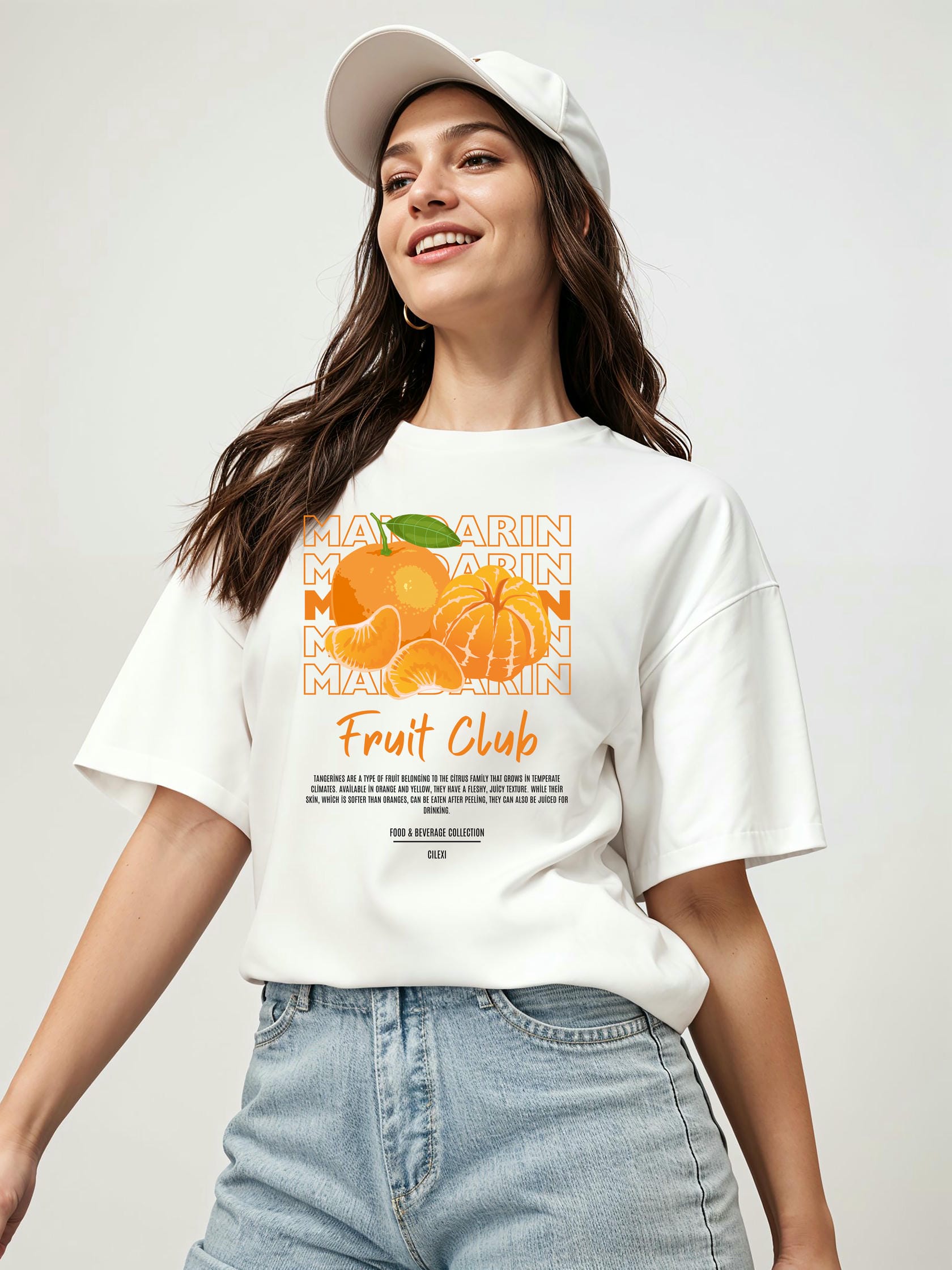 Mandarin Ön Baskılı Oversize t-shirt Erkek Kadın Pamuk Bisiklet Yaka tişort