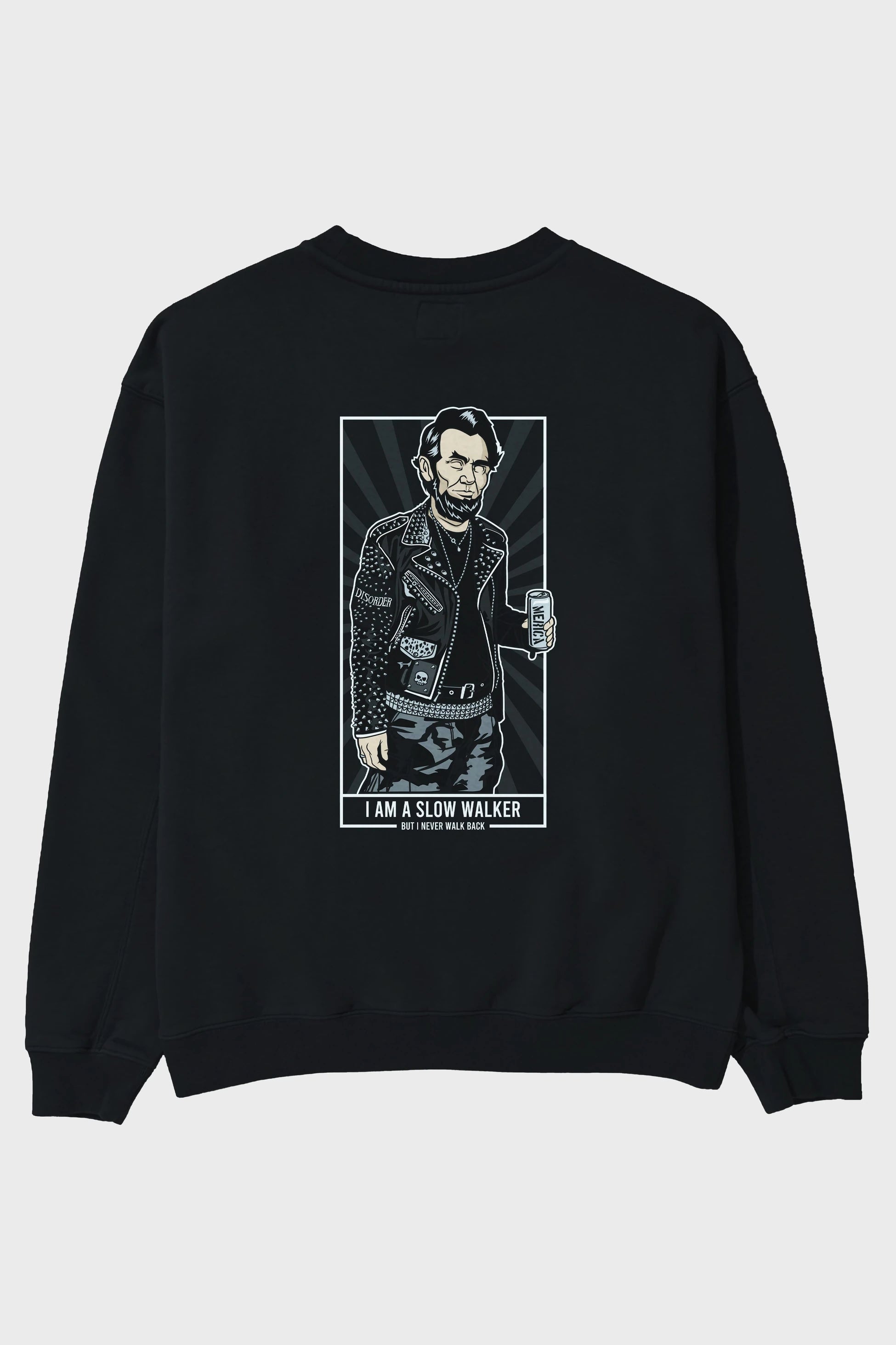 Lincoln Street Punk Arka Baskılı Oversize Sweatshirt Erkek Kadın Unisex