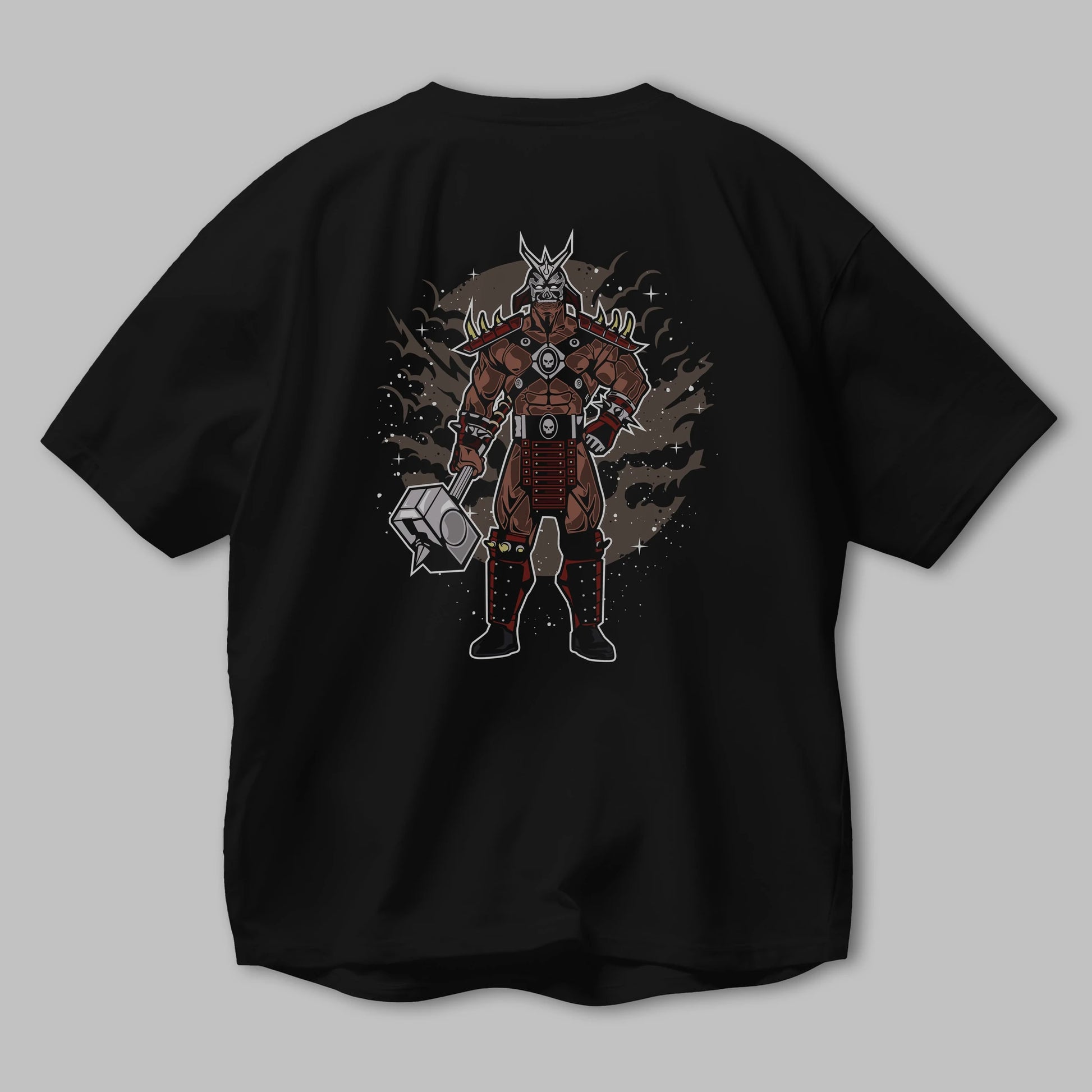 SHOU KHAN Arka Baskılı Oversize t-shirt Erkek Kadın Unisex %100 Pamuk