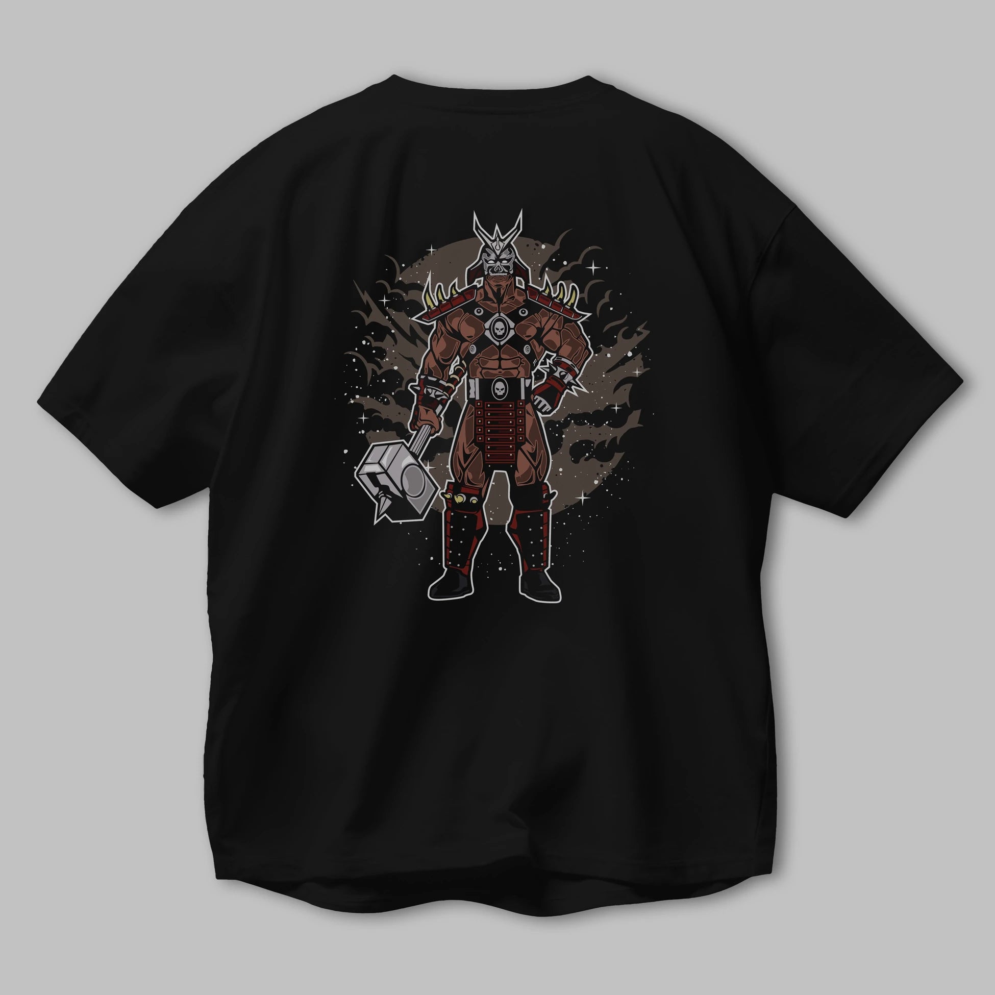 SHOU KHAN Arka Baskılı Oversize t-shirt Erkek Kadın Unisex %100 Pamuk