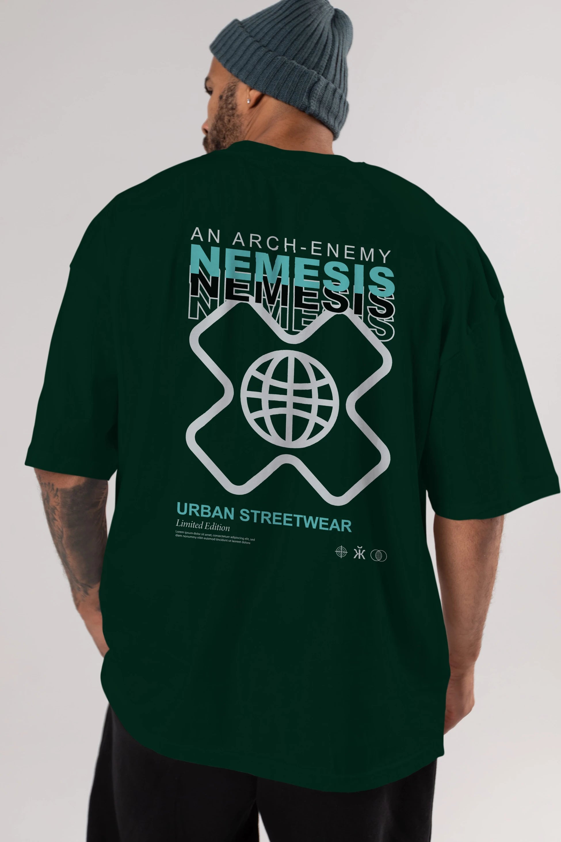 Nemesis Urban Arka Baskılı Oversize t-shirt Erkek Kadın Unisex