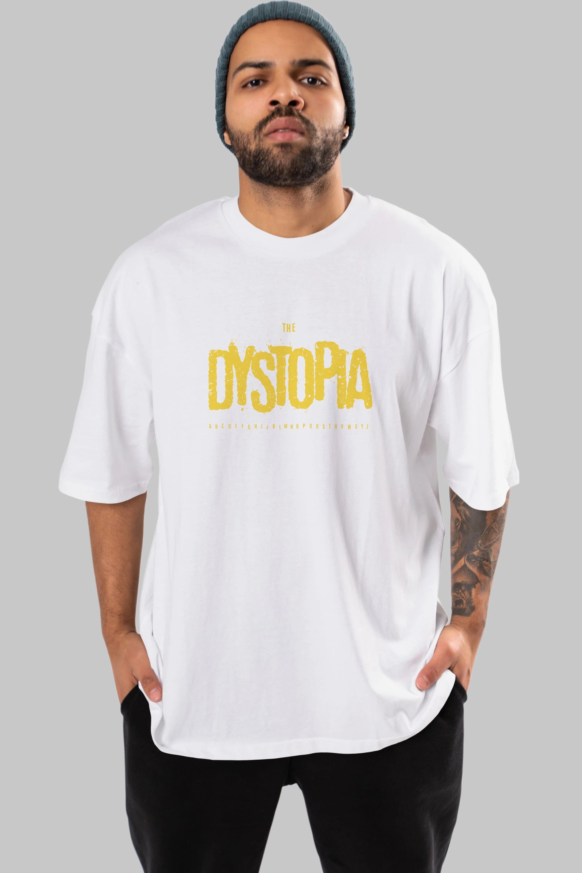 The Dystopia Ön Baskılı Oversize t-shirt Erkek Kadın Unisex