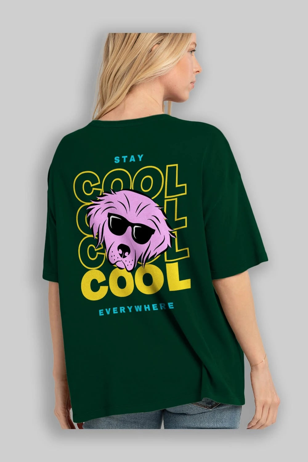 Cool Dog 2 Arka Baskılı Oversize t-shirt Erkek Kadın Unisex