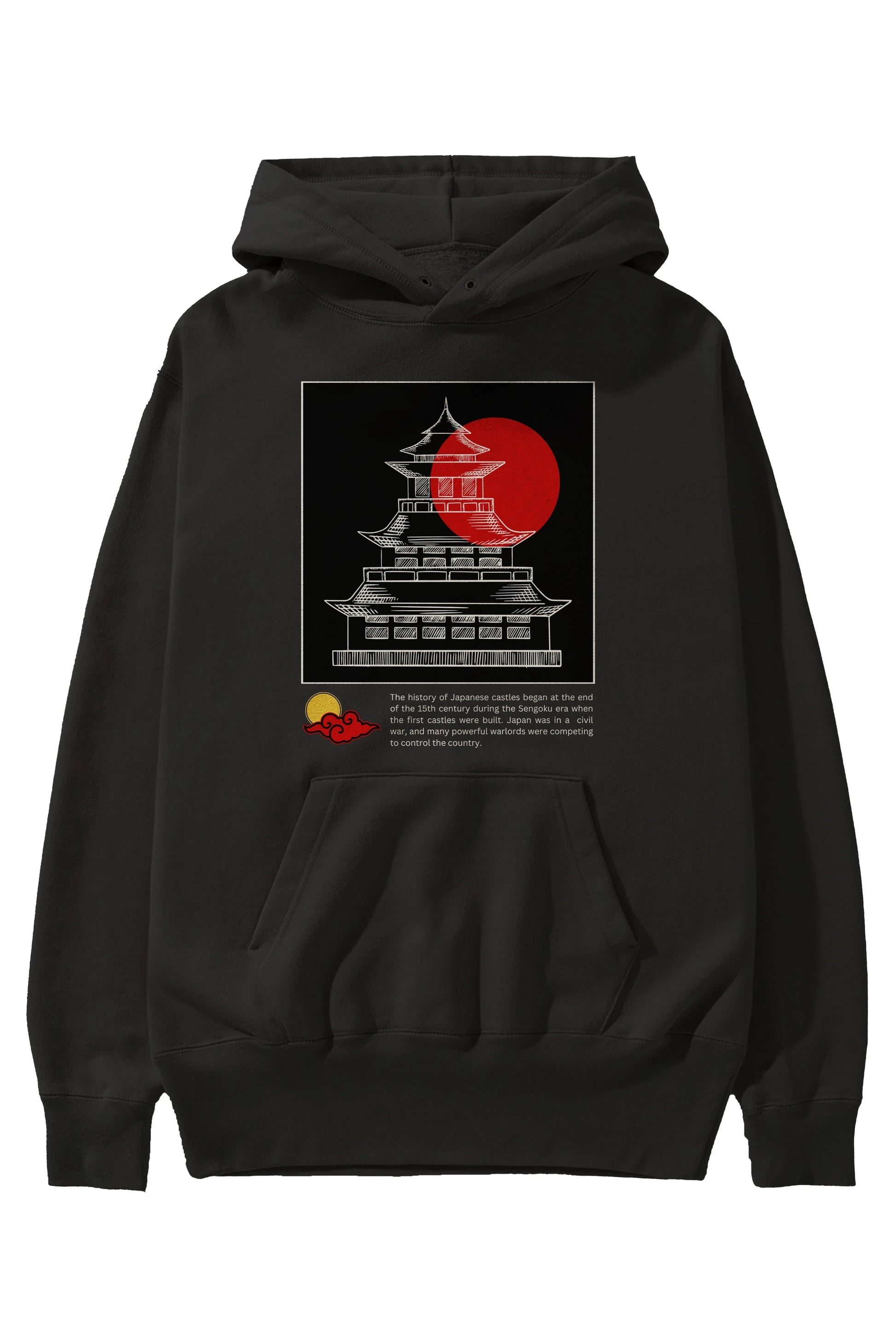 Japan Streetwear Ön Baskılı Oversize Hoodie Kapüşonlu Sweatshirt Erkek Kadın Unisex