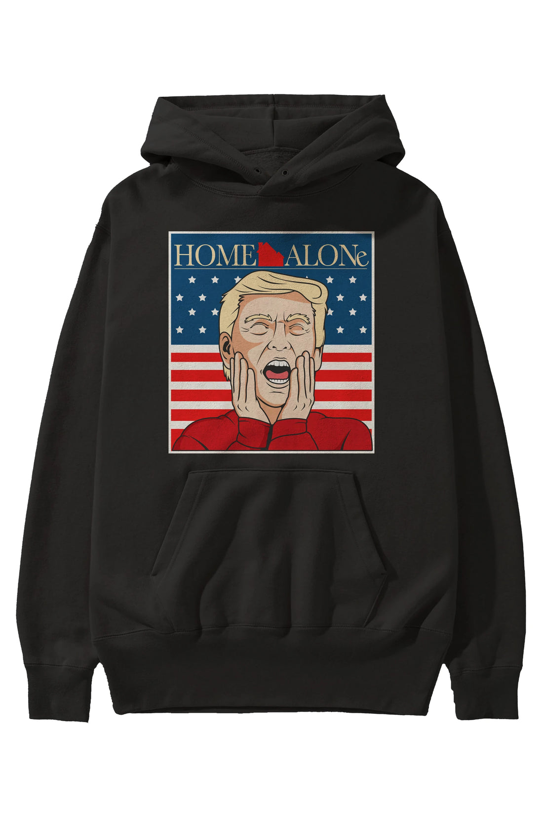 Home Alone Trump Ön Baskılı Hoodie Oversize Kapüşonlu Sweatshirt Erkek Kadın Unisex