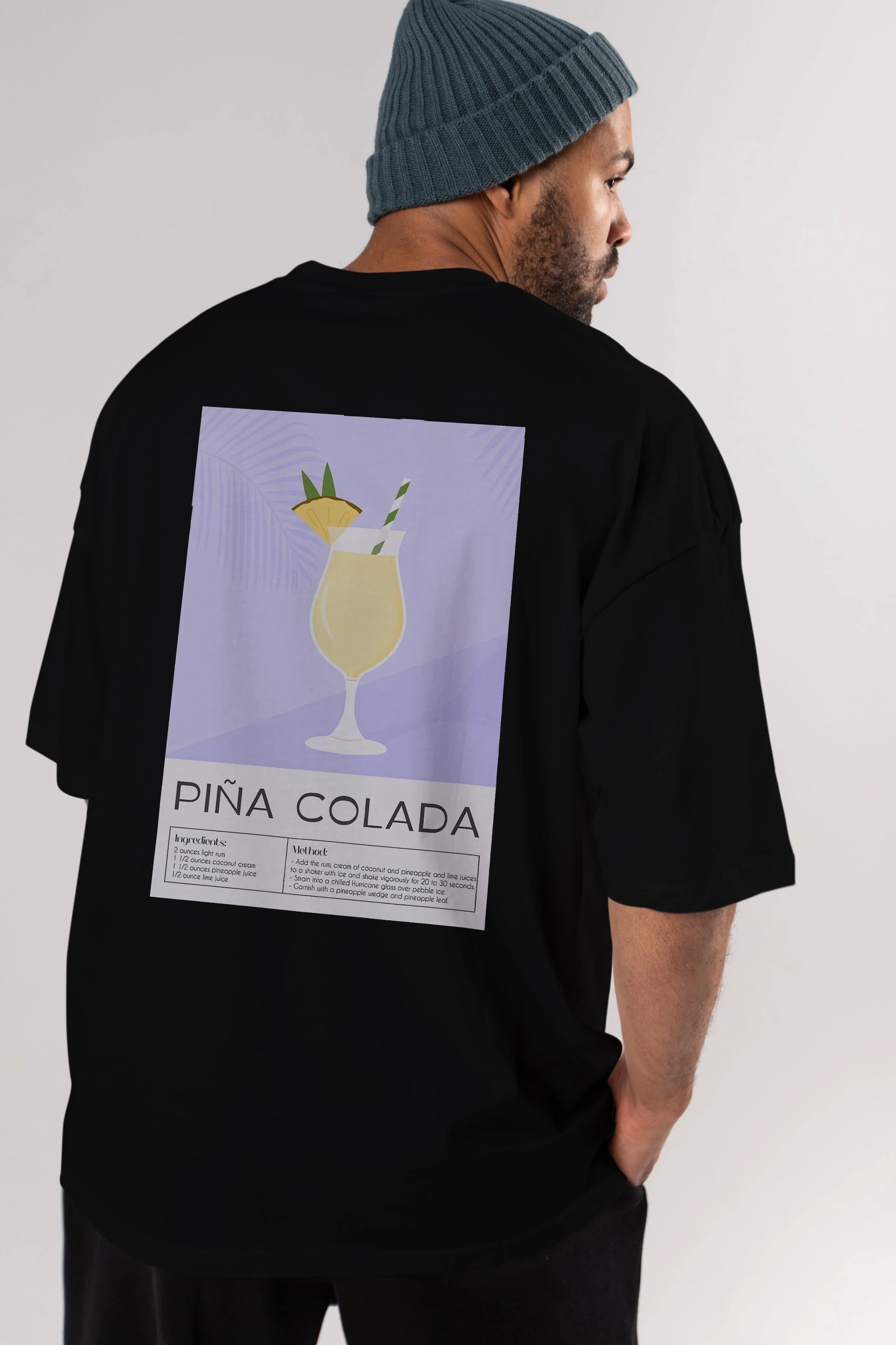 PIna Colada 6 Arka Baskılı Oversize t-shirt Erkek Kadın Unisex %100 Pamuk Bisiklet Yaka tişort