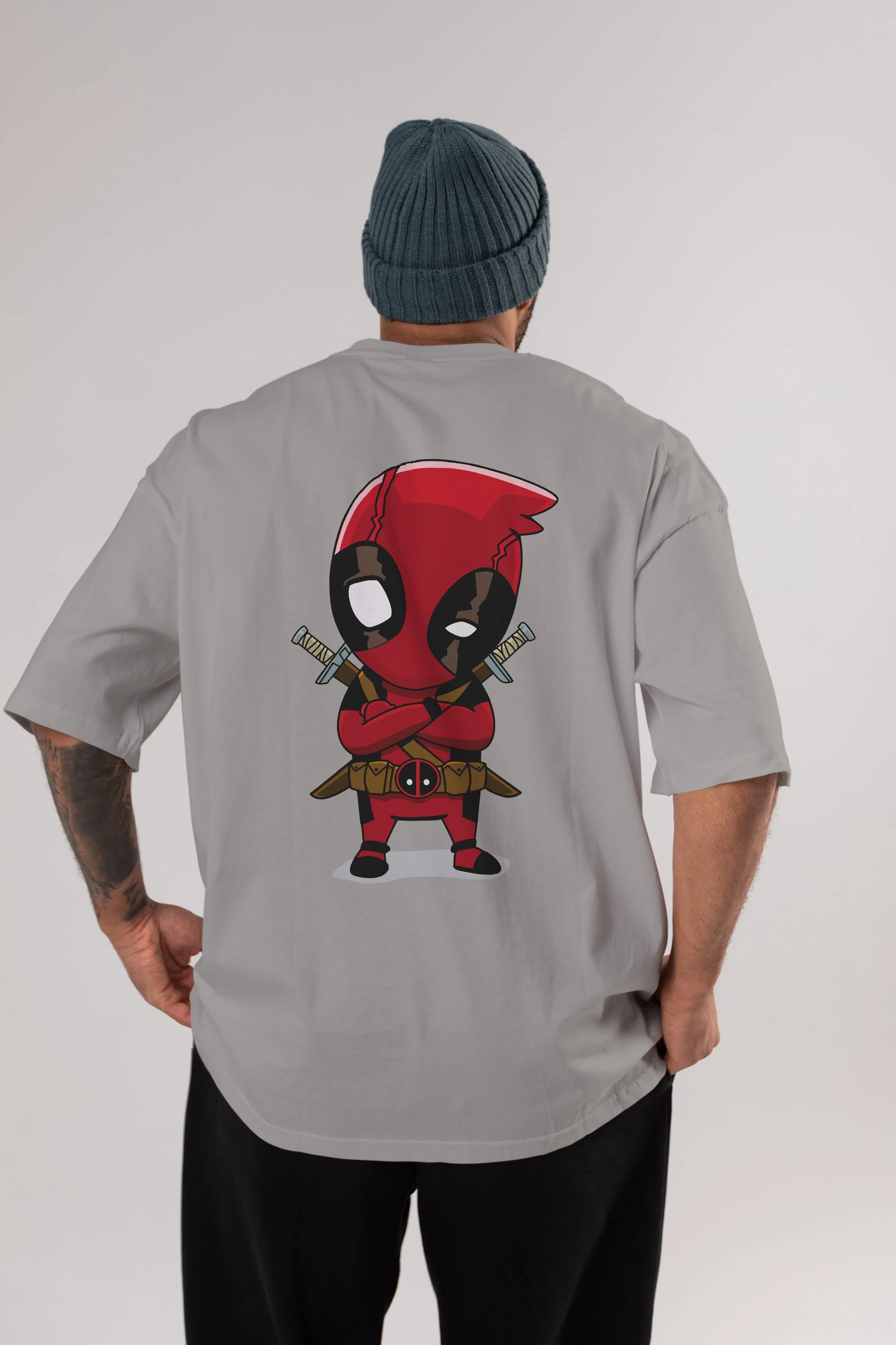 Deadpool (19) Arka Baskılı Oversize t-shirt Erkek Kadın Unisex %100 Pamuk Bisiklet Yaka tişort