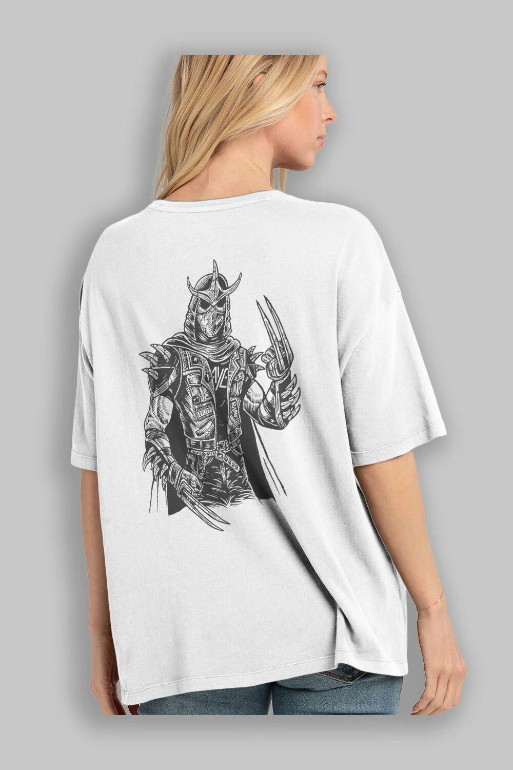 Shredder Punk Arka Baskılı Oversize t-shirt Erkek Kadın Unisex %100 Pamuk