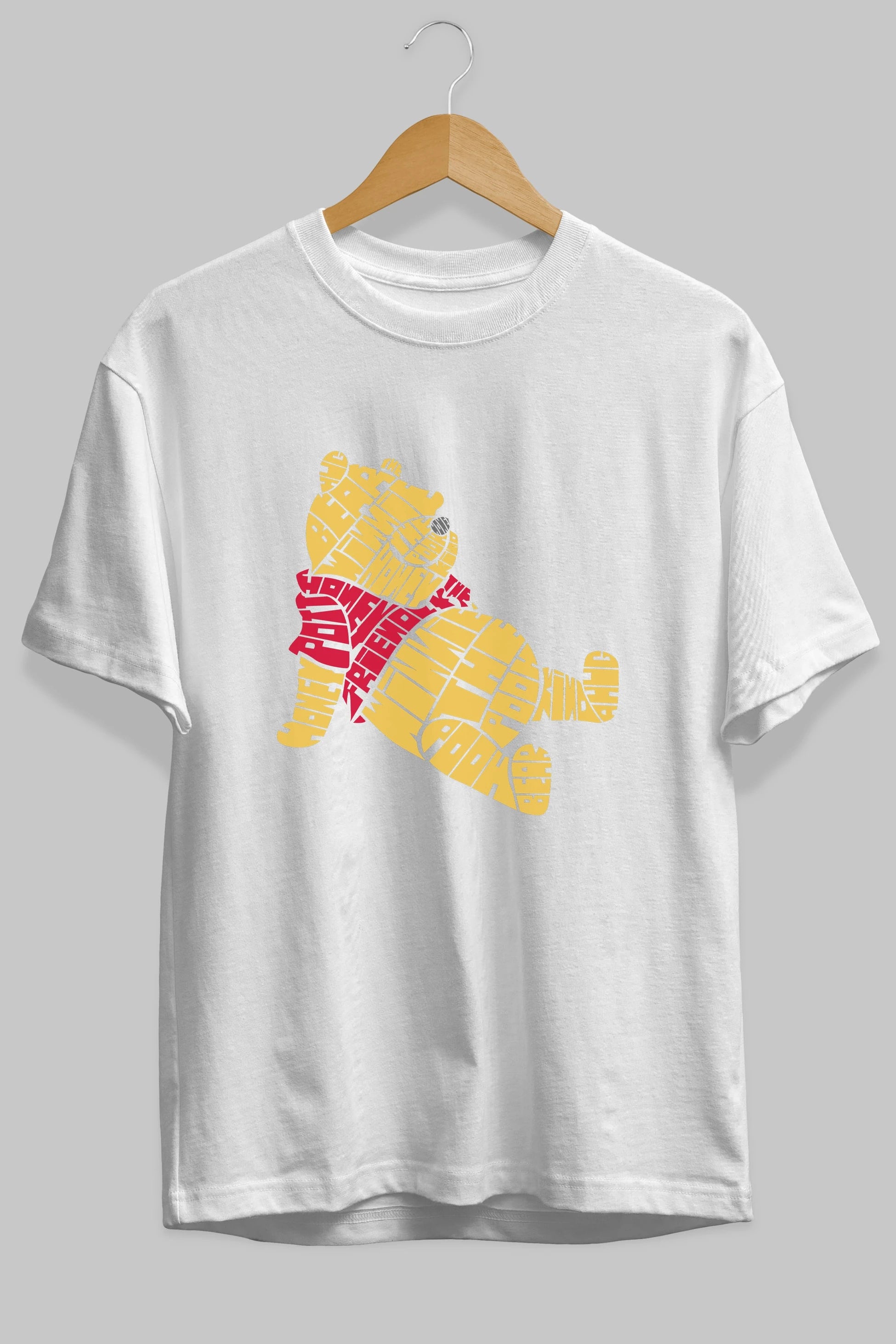 Winnie The Pooh Ön Baskılı Oversize t-shirt %100 pamuk Erkek Kadın Unisex