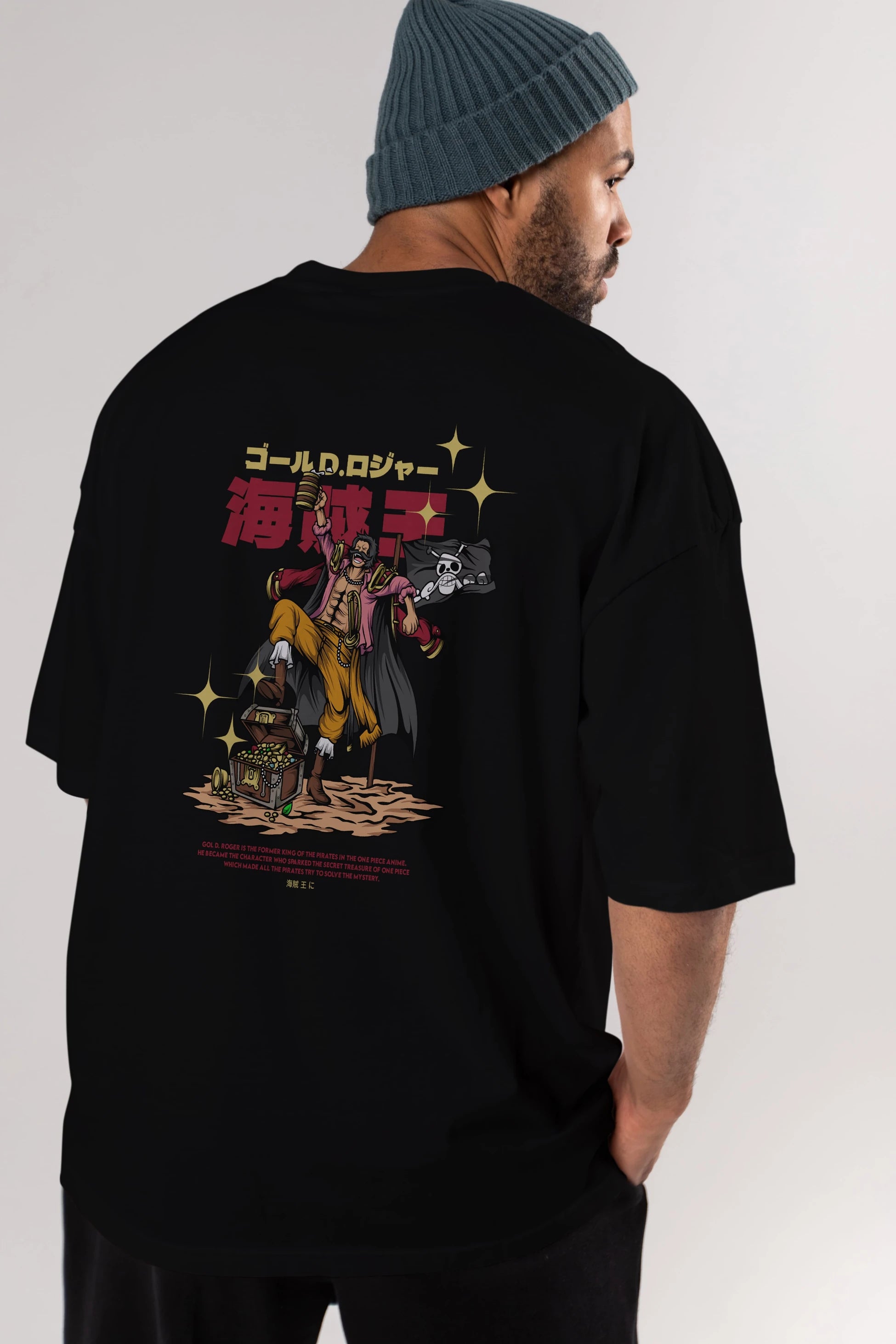 Roger Anime Arka Baskılı Oversize t-shirt Erkek Kadın Unisex