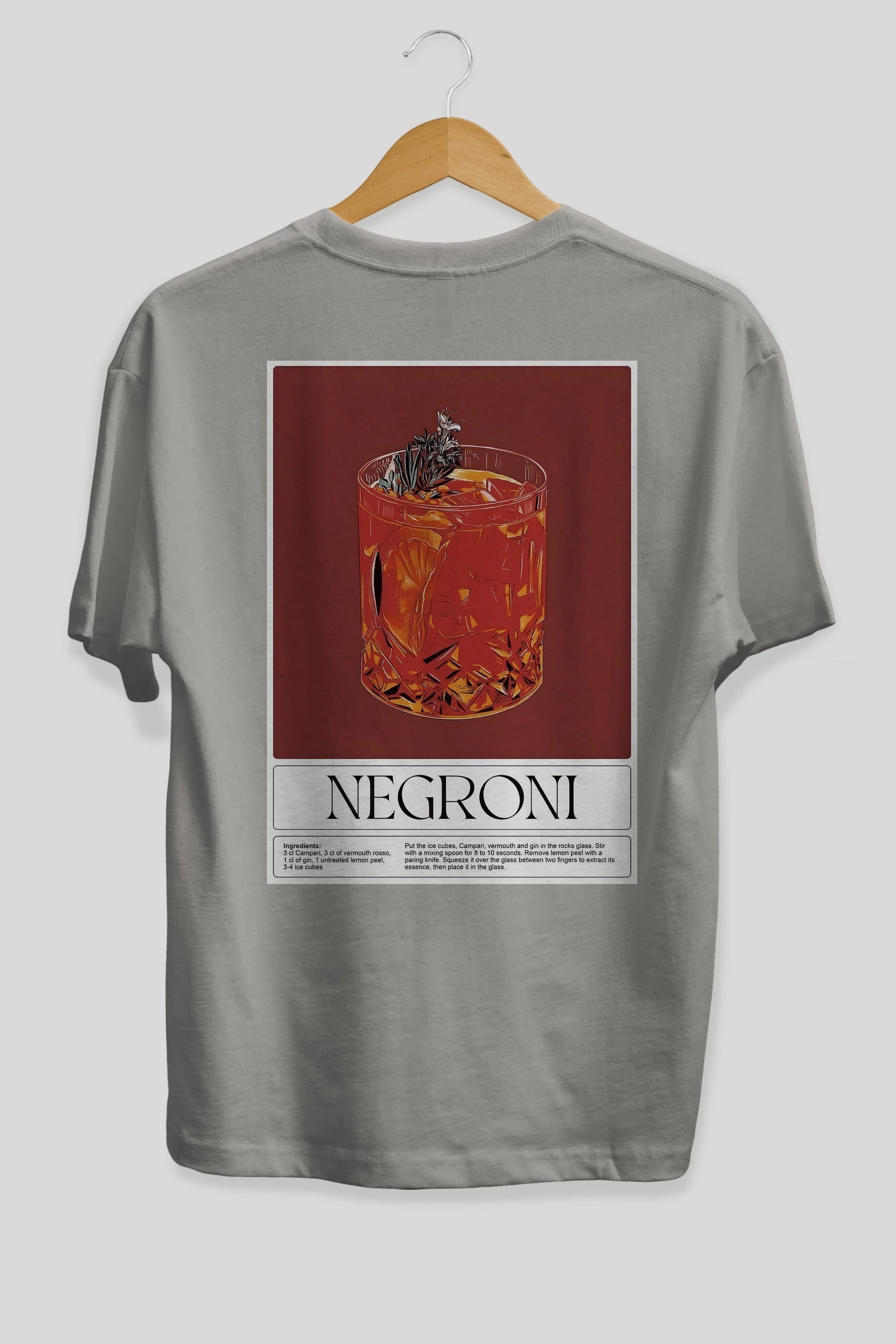 Negroni 2 Arka Baskılı Oversize t-shirt Erkek Kadın Unisex %100 Pamuk Bisiklet Yaka tişort