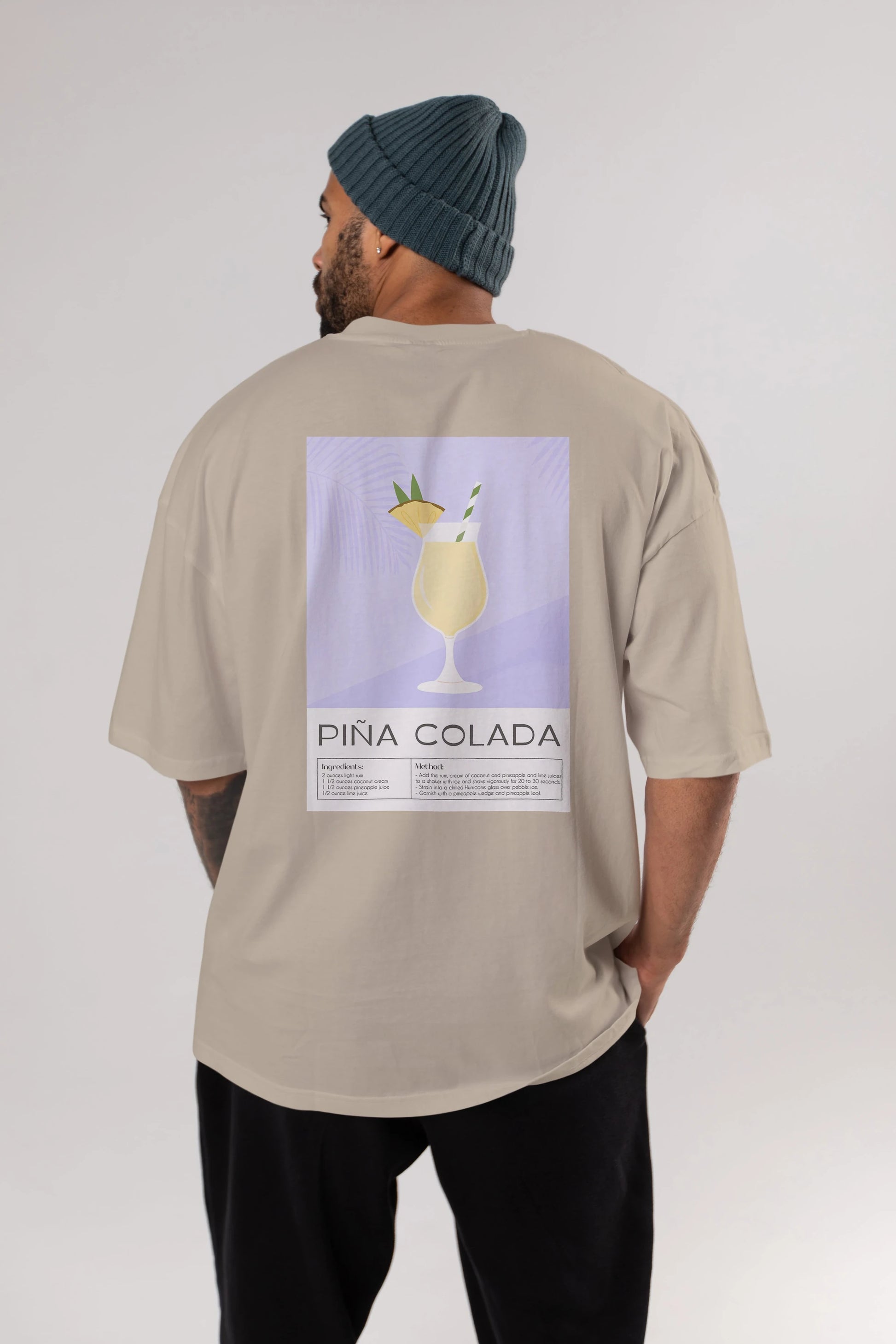 PIna Colada 6 Arka Baskılı Oversize t-shirt Erkek Kadın Unisex %100 Pamuk Bisiklet Yaka tişort
