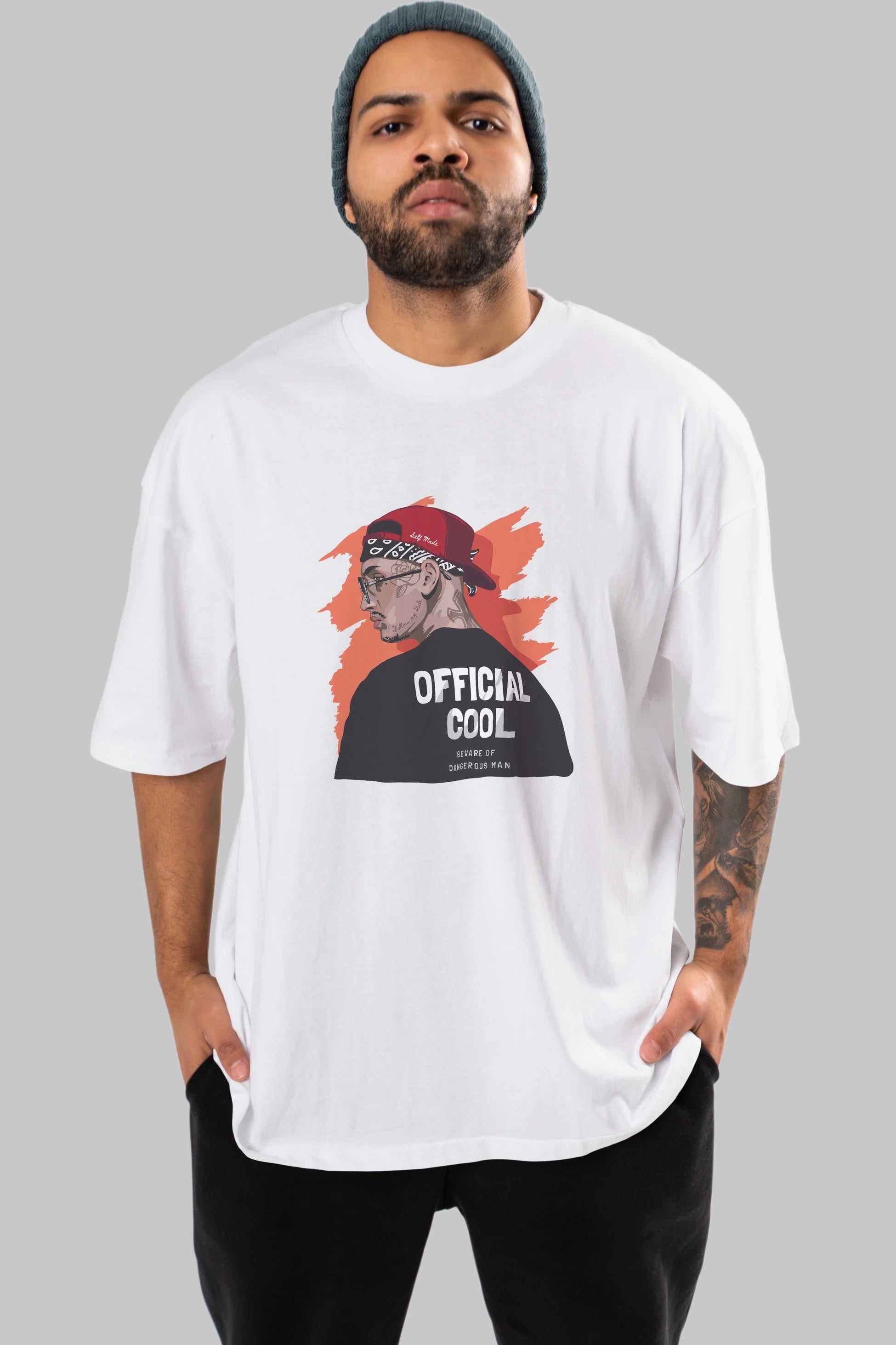 Official Cool Ön Baskılı Oversize t-shirt Erkek Kadın Unisex