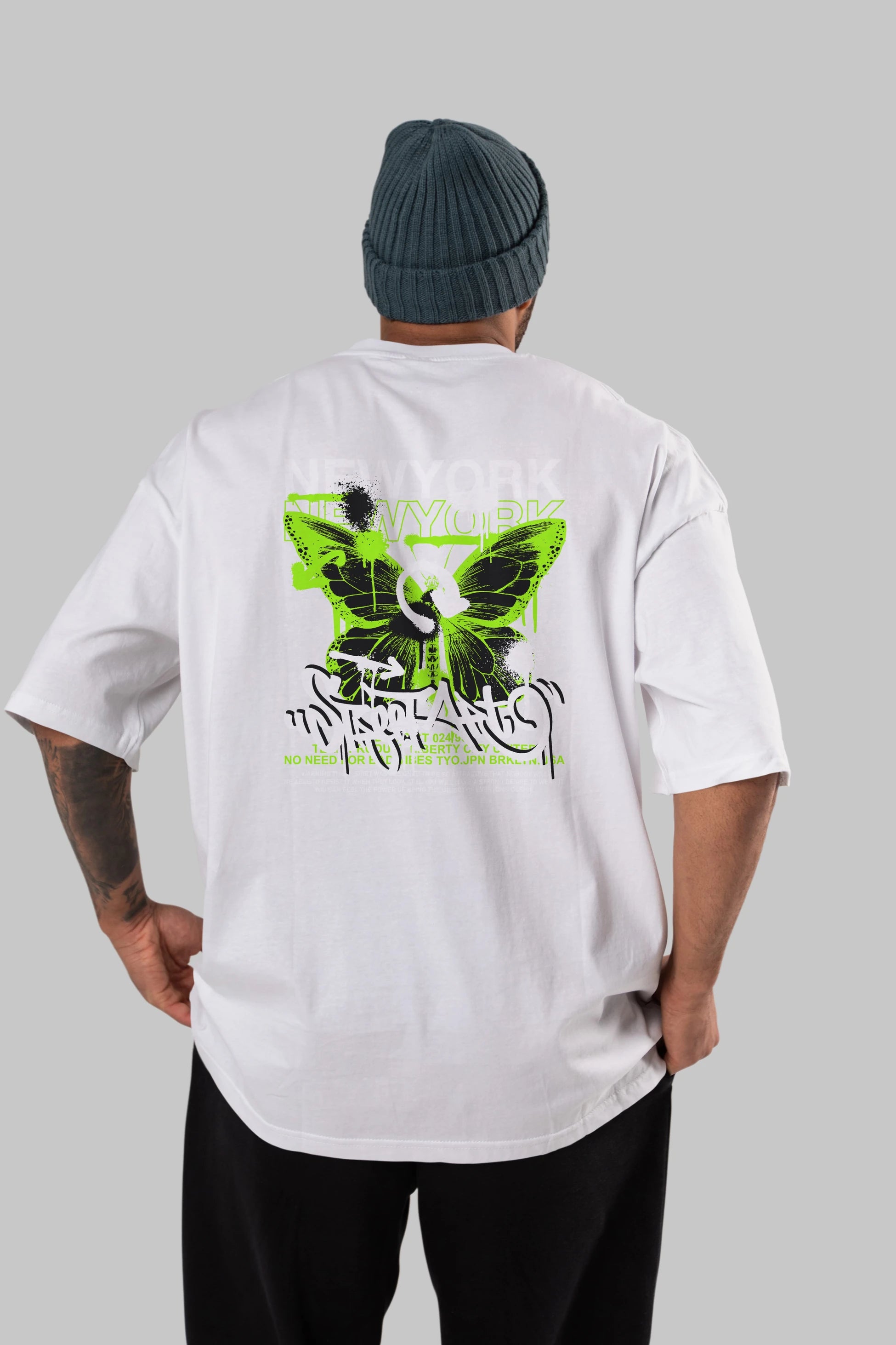 New York Street Style Arka Baskılı Oversize t-shirt Erkek Kadın Unisex