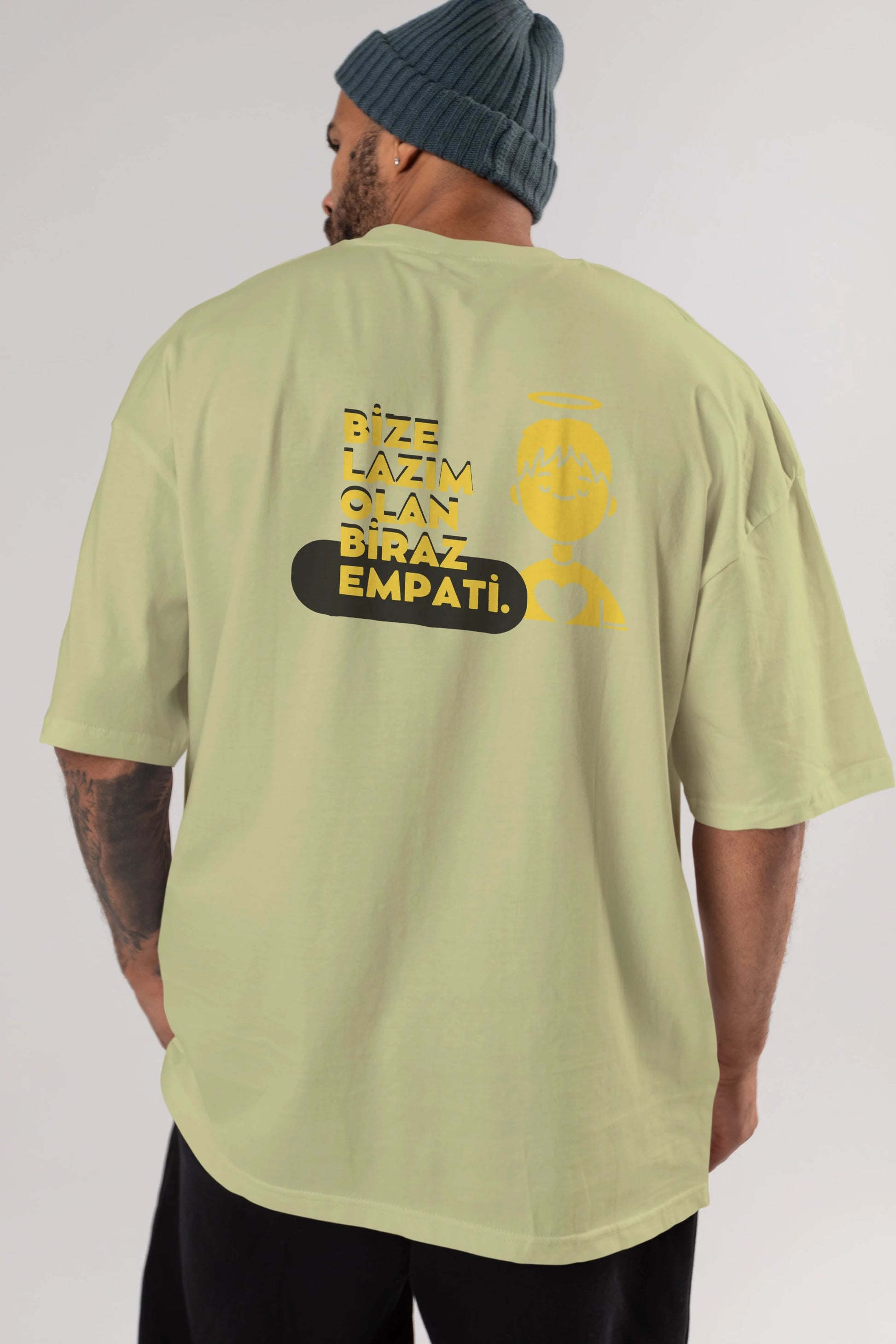 Bize Lazım Olan Biraz Empati Arka Baskılı Oversize t-shirt Erkek Kadın Unisex
