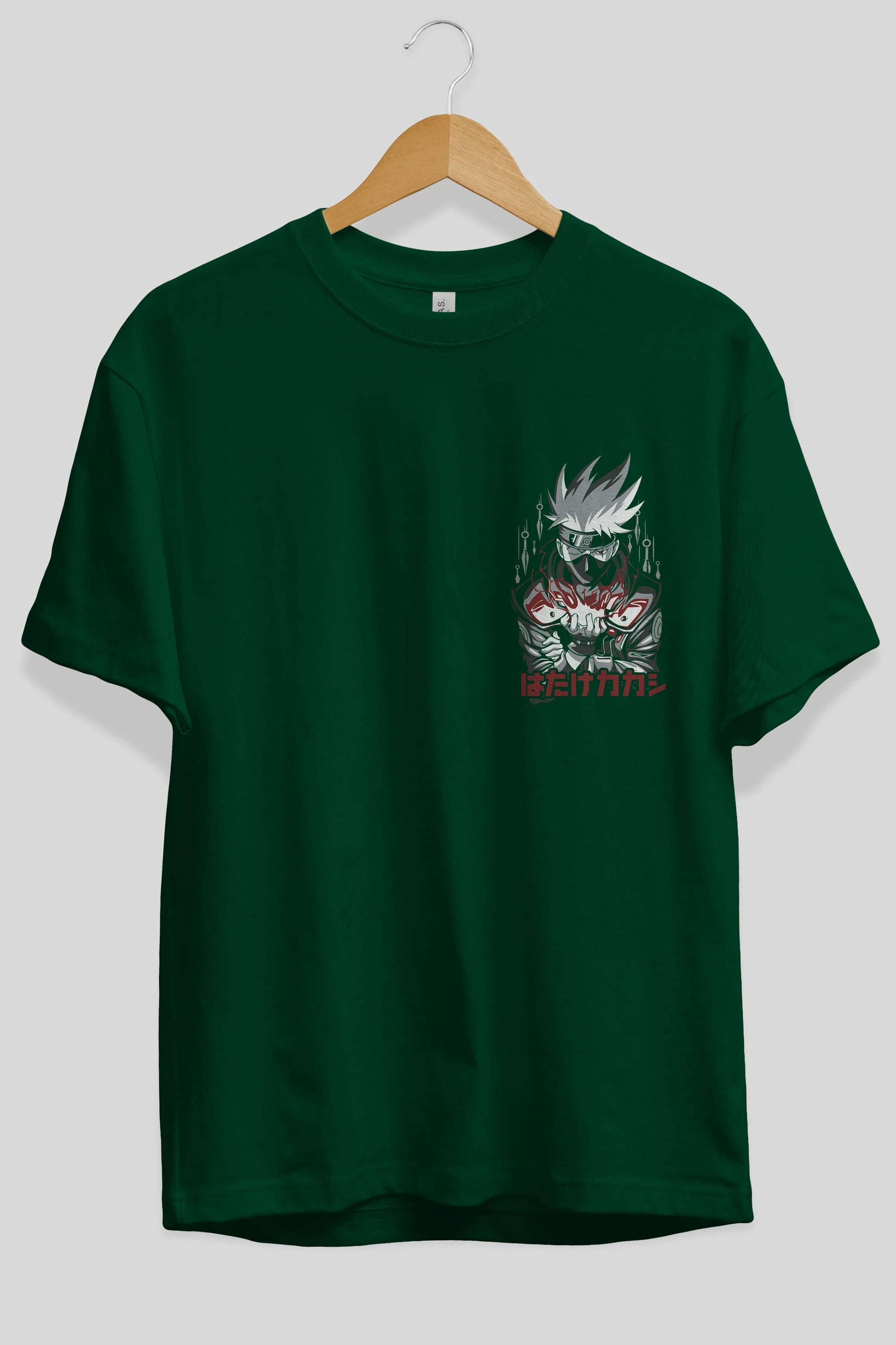 KAKASHI HATAKE NARUTO 1 Ön Sol Baskılı Oversize t-shirt Erkek Kadın Unisex %100 Pamuk Bisiklet Yaka tişort