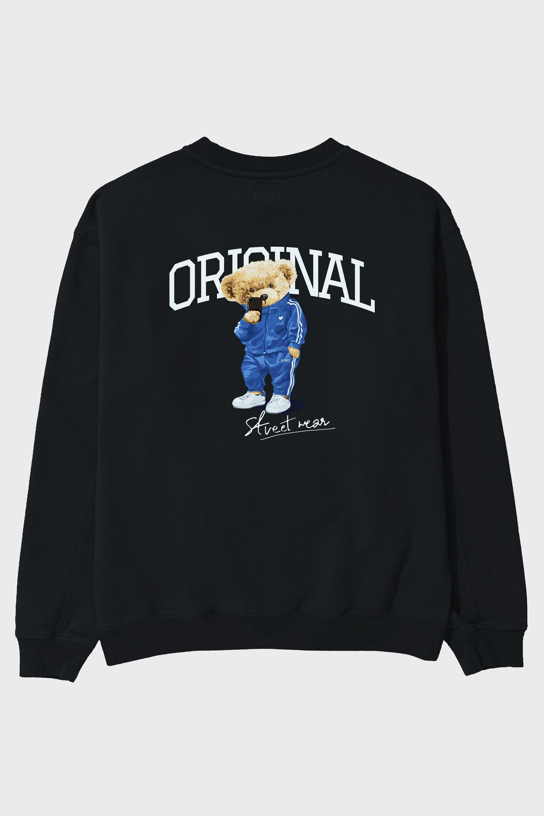 Teddy Bear Original Arka Baskılı Oversize Sweatshirt Erkek Kadın Unisex