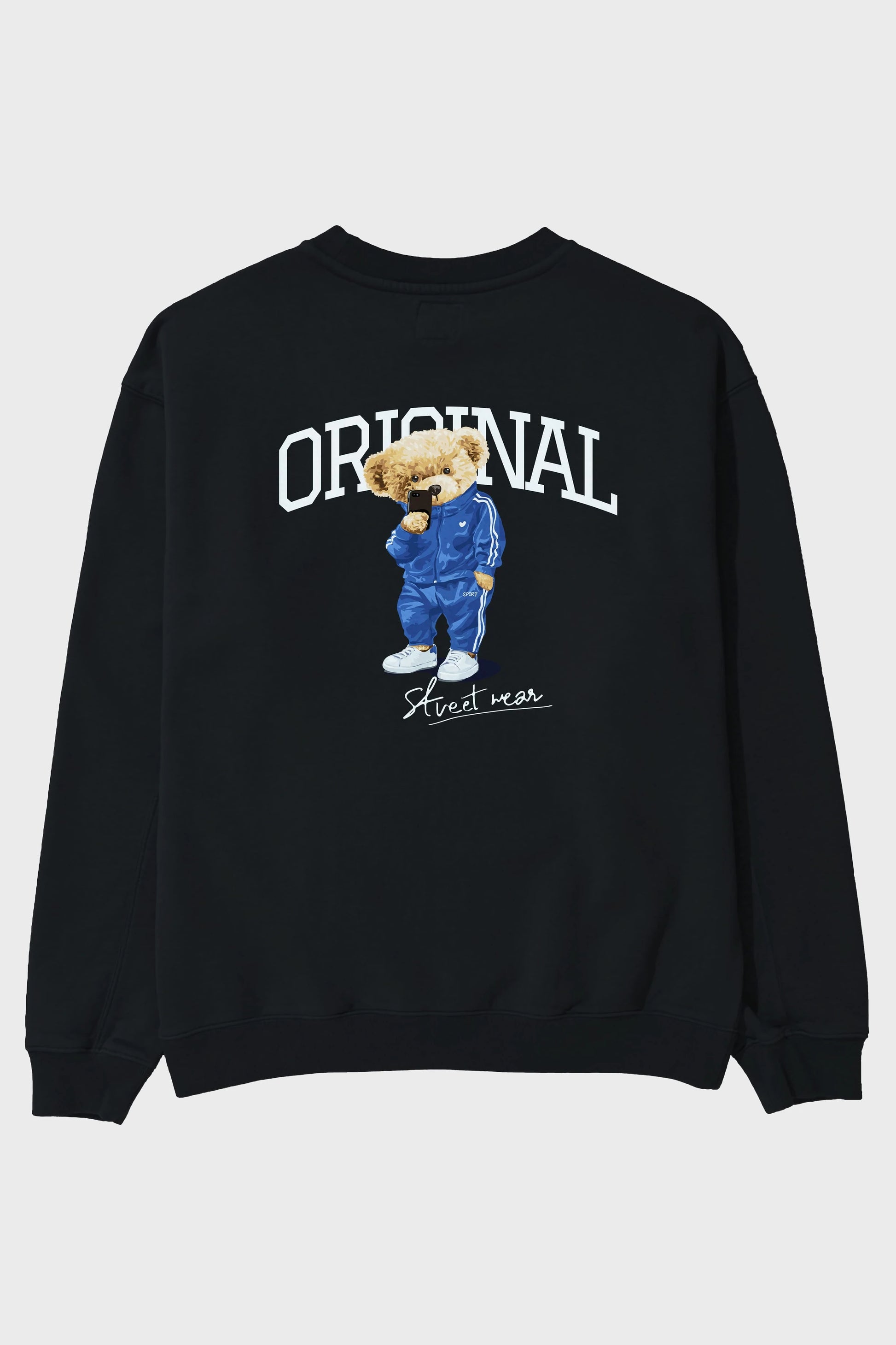 Teddy Bear Original Arka Baskılı Oversize Sweatshirt Erkek Kadın Unisex