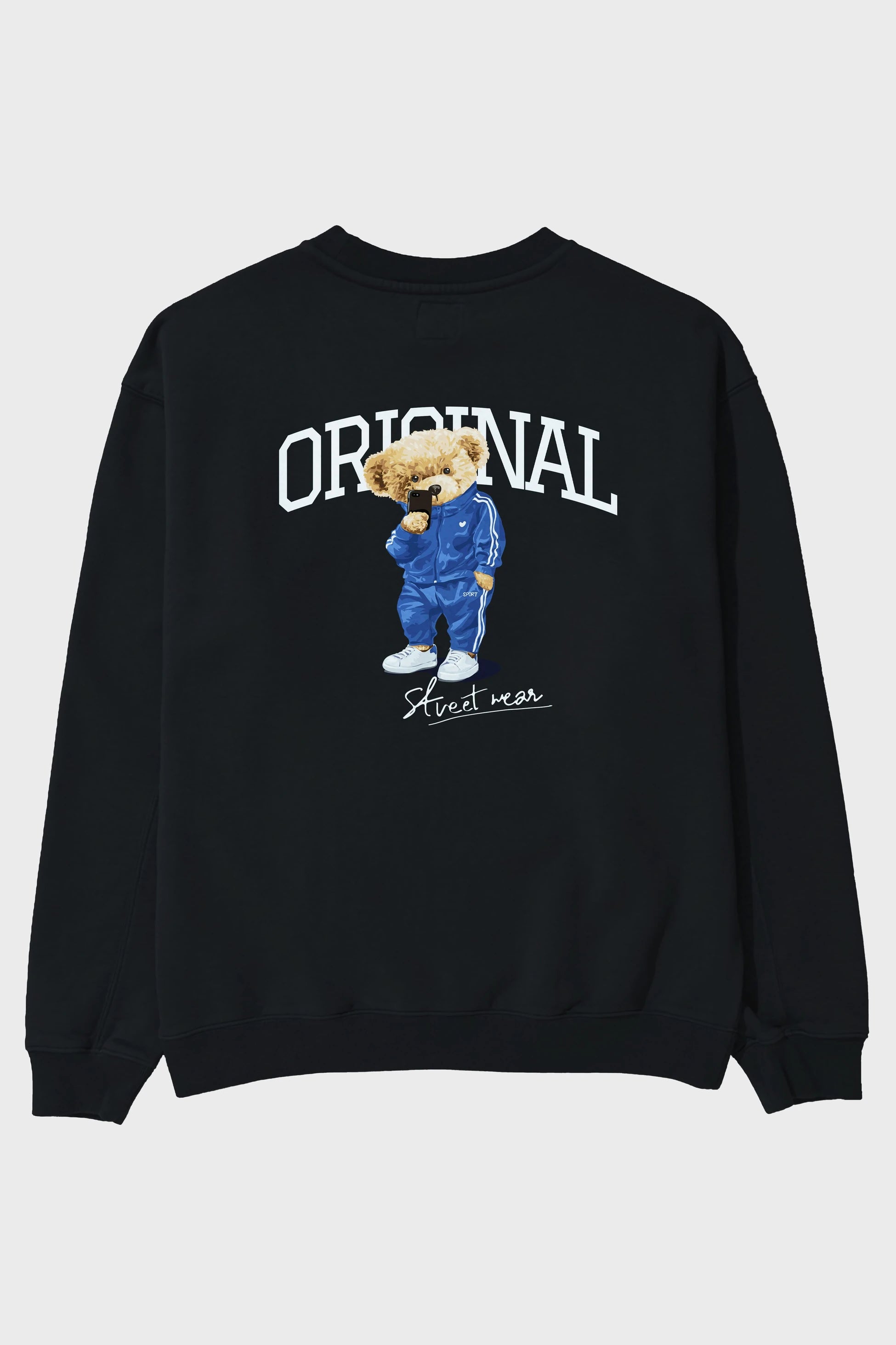 Teddy Bear Original Arka Baskılı Oversize Sweatshirt Erkek Kadın Unisex