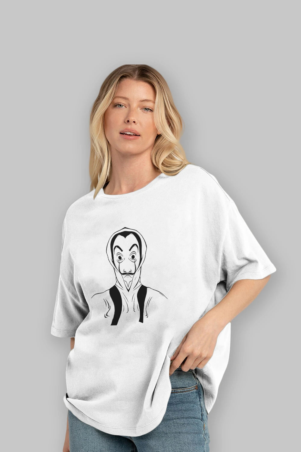 La Casa De Papel (7) Ön Baskılı Oversize t-shirt Erkek Kadın Unisex %100 Pamuk Bisiklet Yaka tişort