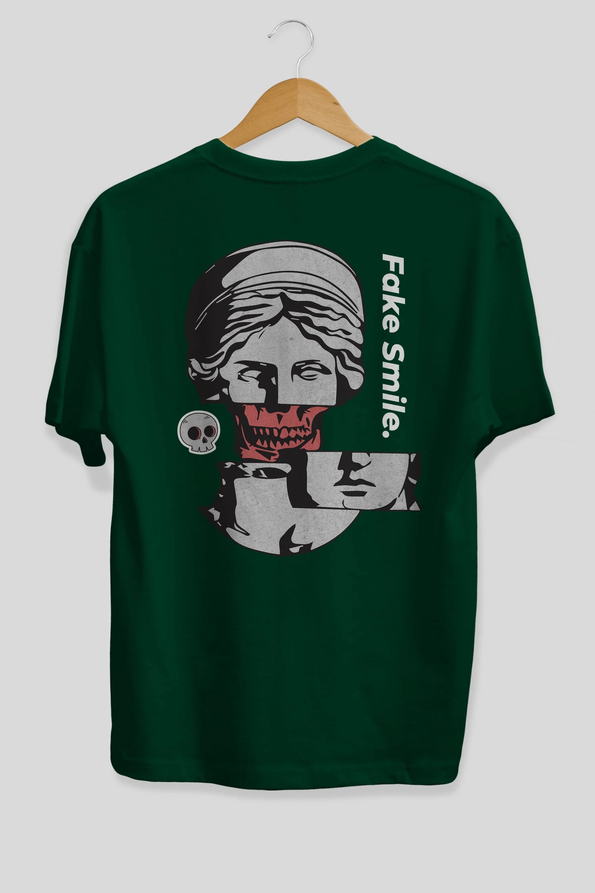 Fake Smile Yazılı Arka Baskılı Oversize t-shirt Erkek Kadın Unisex