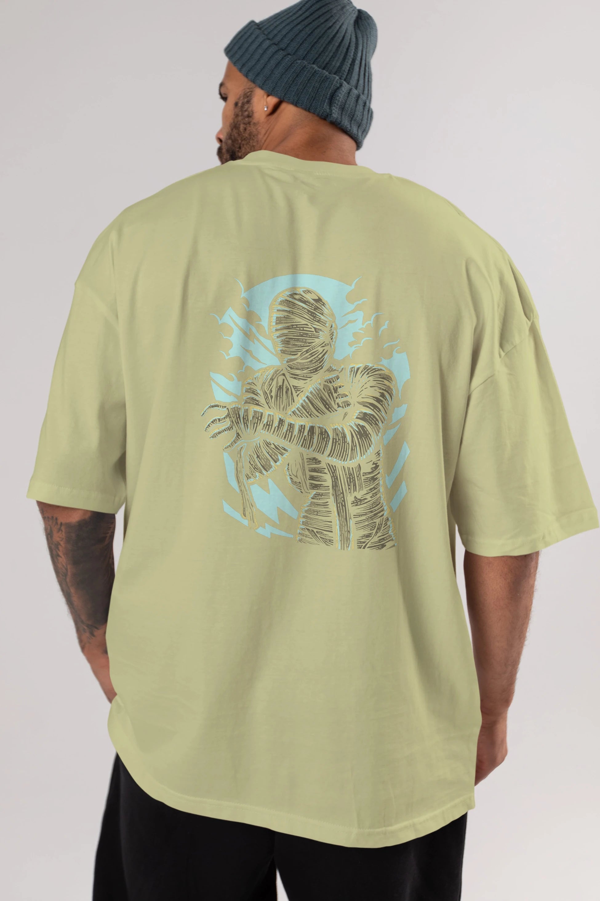 The Mummy Arka Baskılı Oversize t-shirt Erkek Kadın Unisex %100 Pamuk