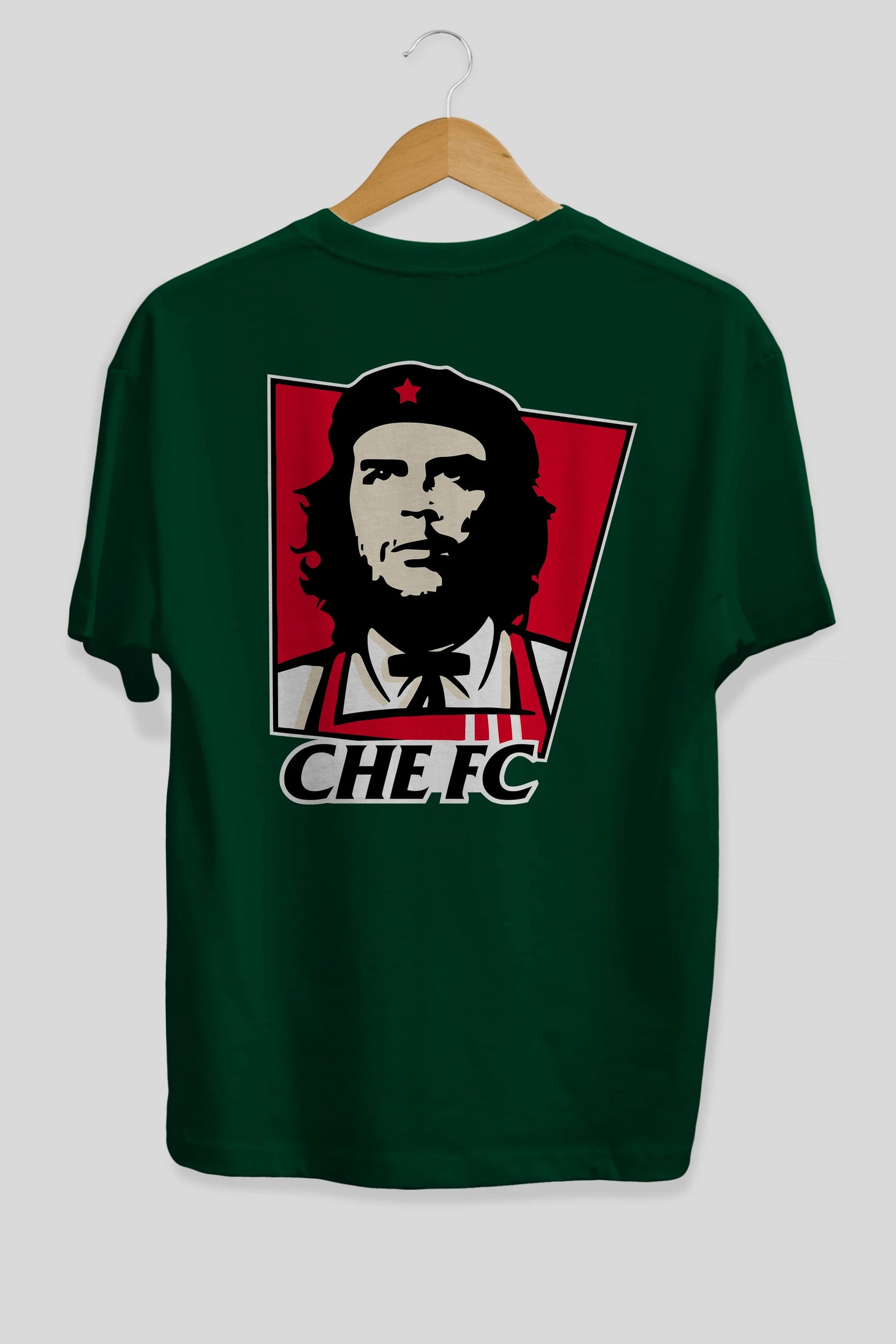 Che FC Arka Baskılı Oversize t-shirt Erkek Kadın Unisex %100 Pamuk Bisiklet Yaka tişort