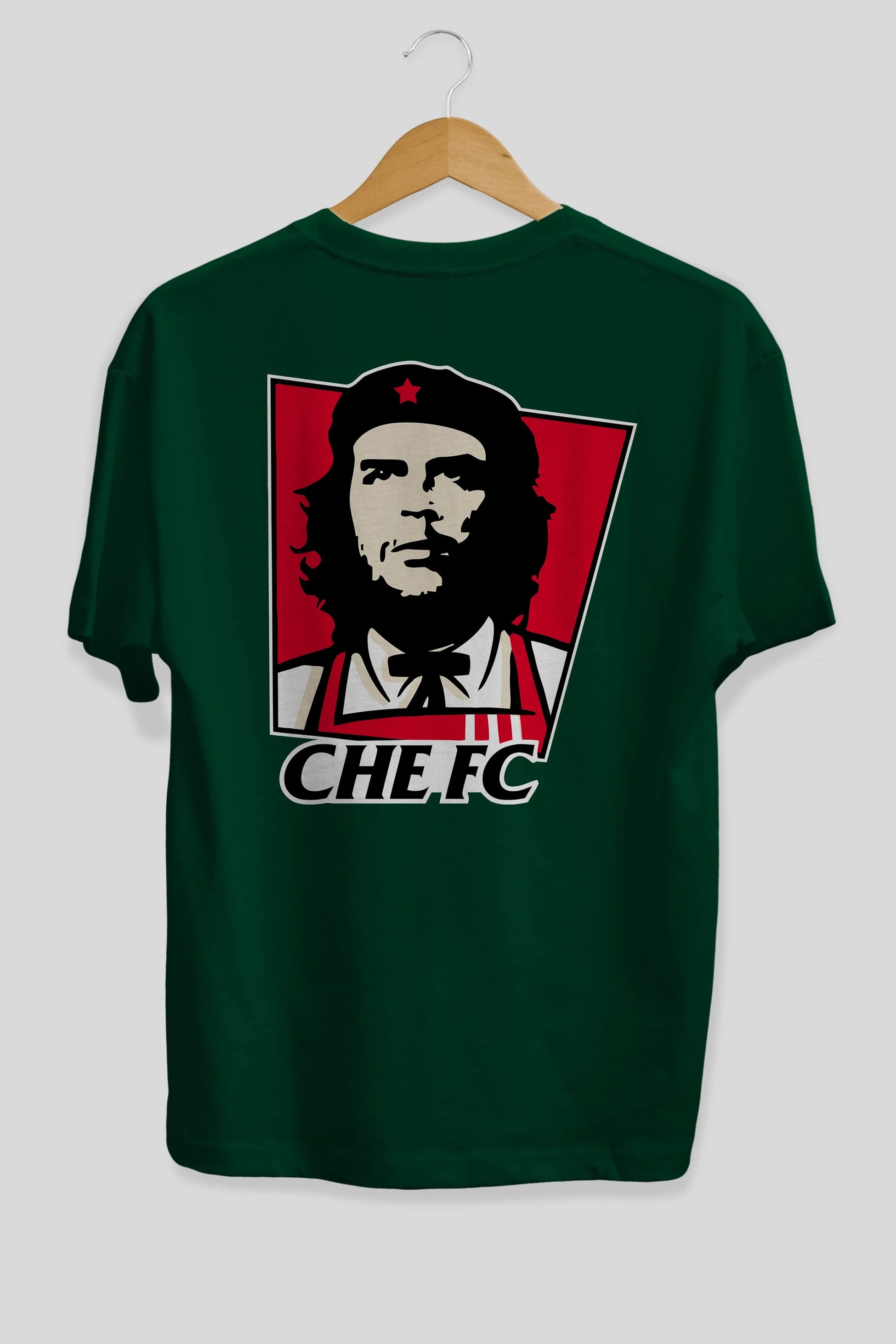 Che FC Arka Baskılı Oversize t-shirt Erkek Kadın Unisex %100 Pamuk Bisiklet Yaka tişort