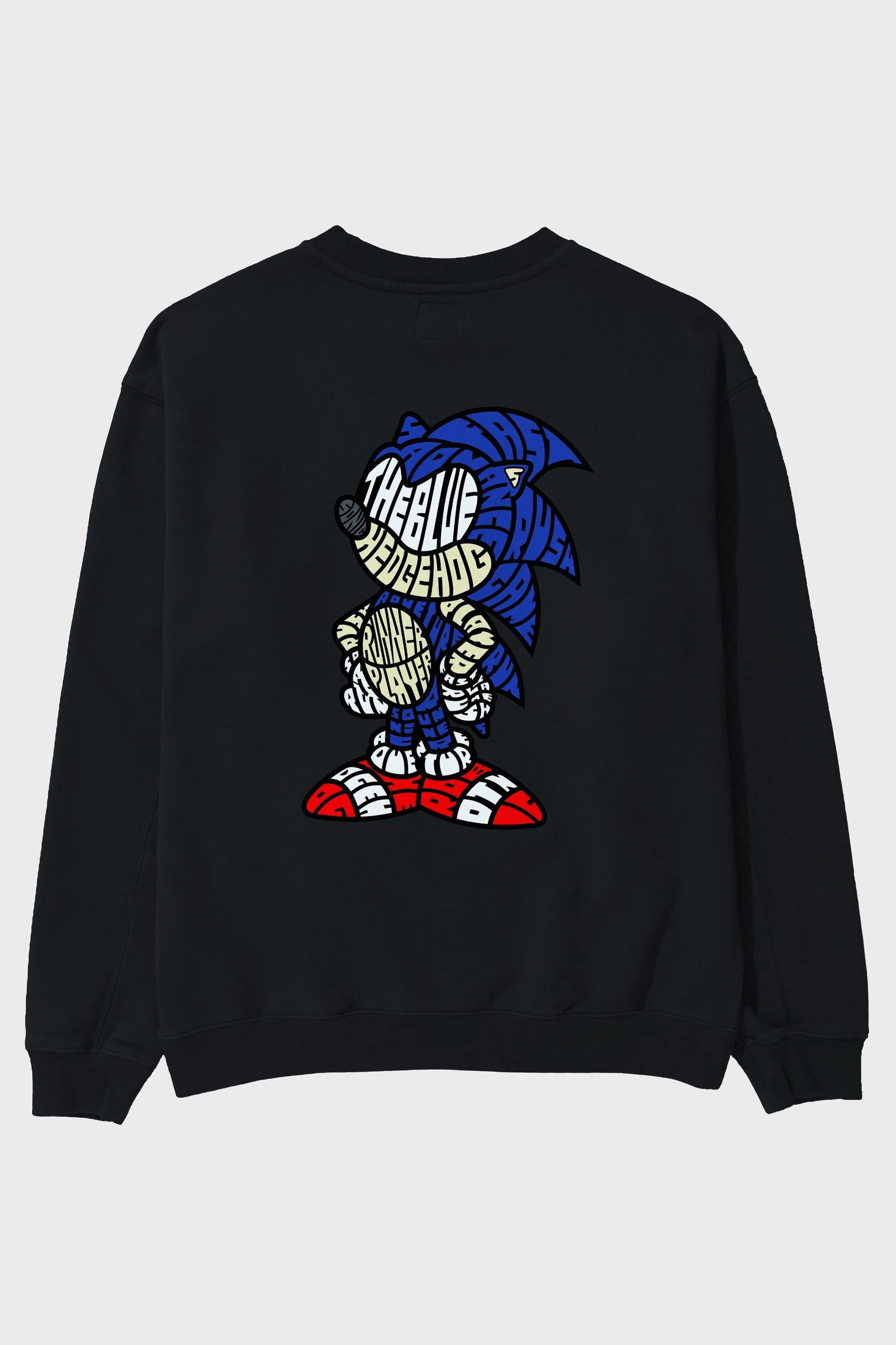 The Blue Hedgehog Arka Baskılı Oversize Sweatshirt Erkek Kadın Unisex