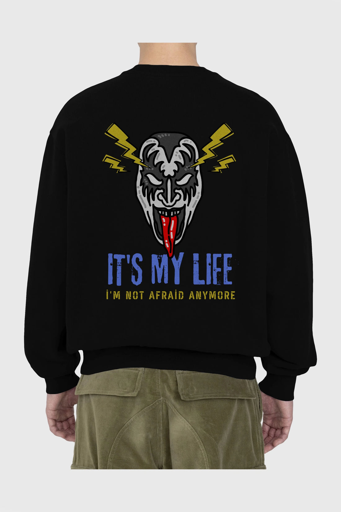 Its My Life Yazılı Arka Baskılı Oversize Sweatshirt Erkek Kadın Unisex