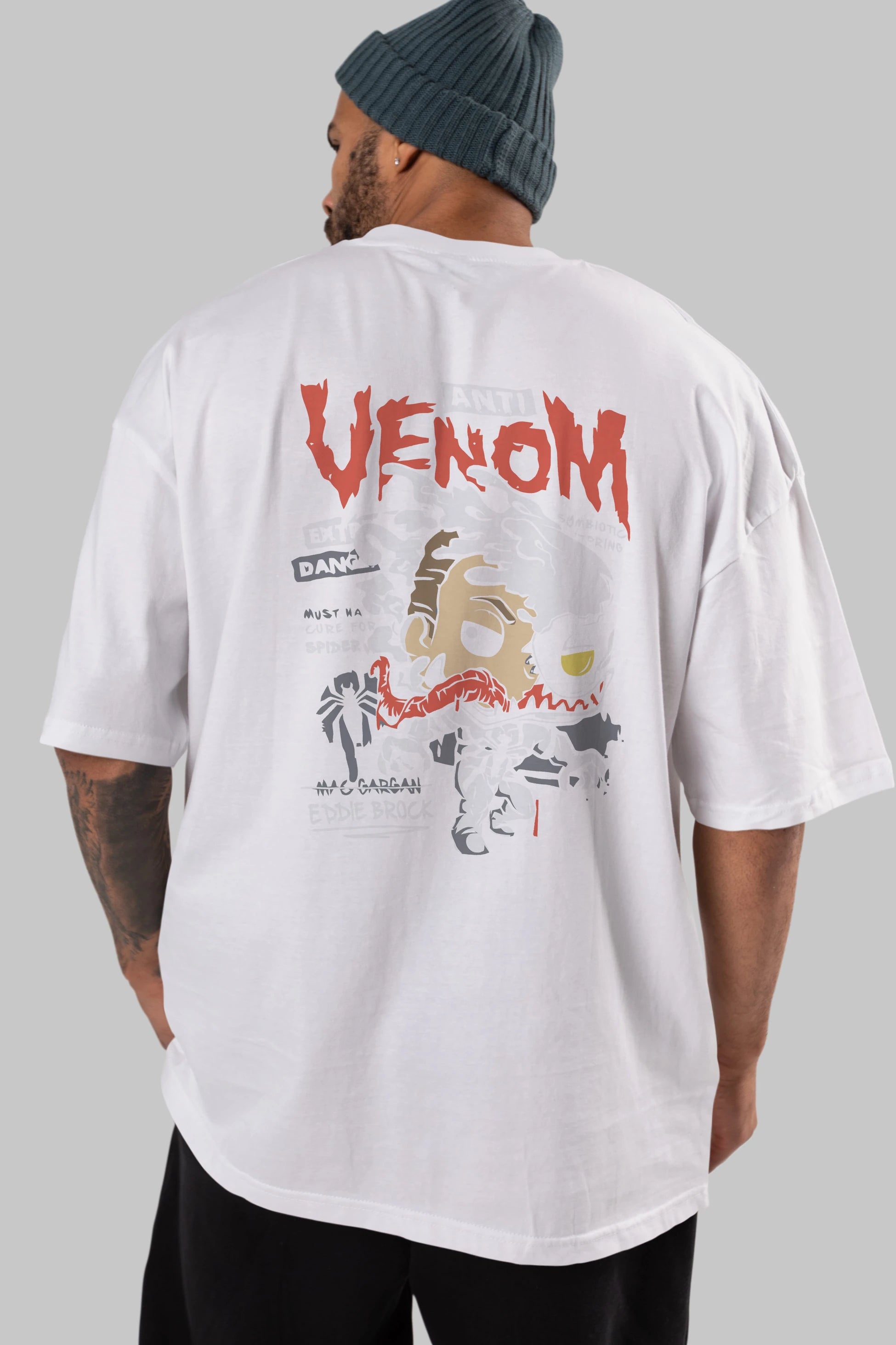 Venom (9) Arka Baskılı Oversize t-shirt Erkek Kadın Unisex %100 Pamuk Bisiklet Yaka tişort
